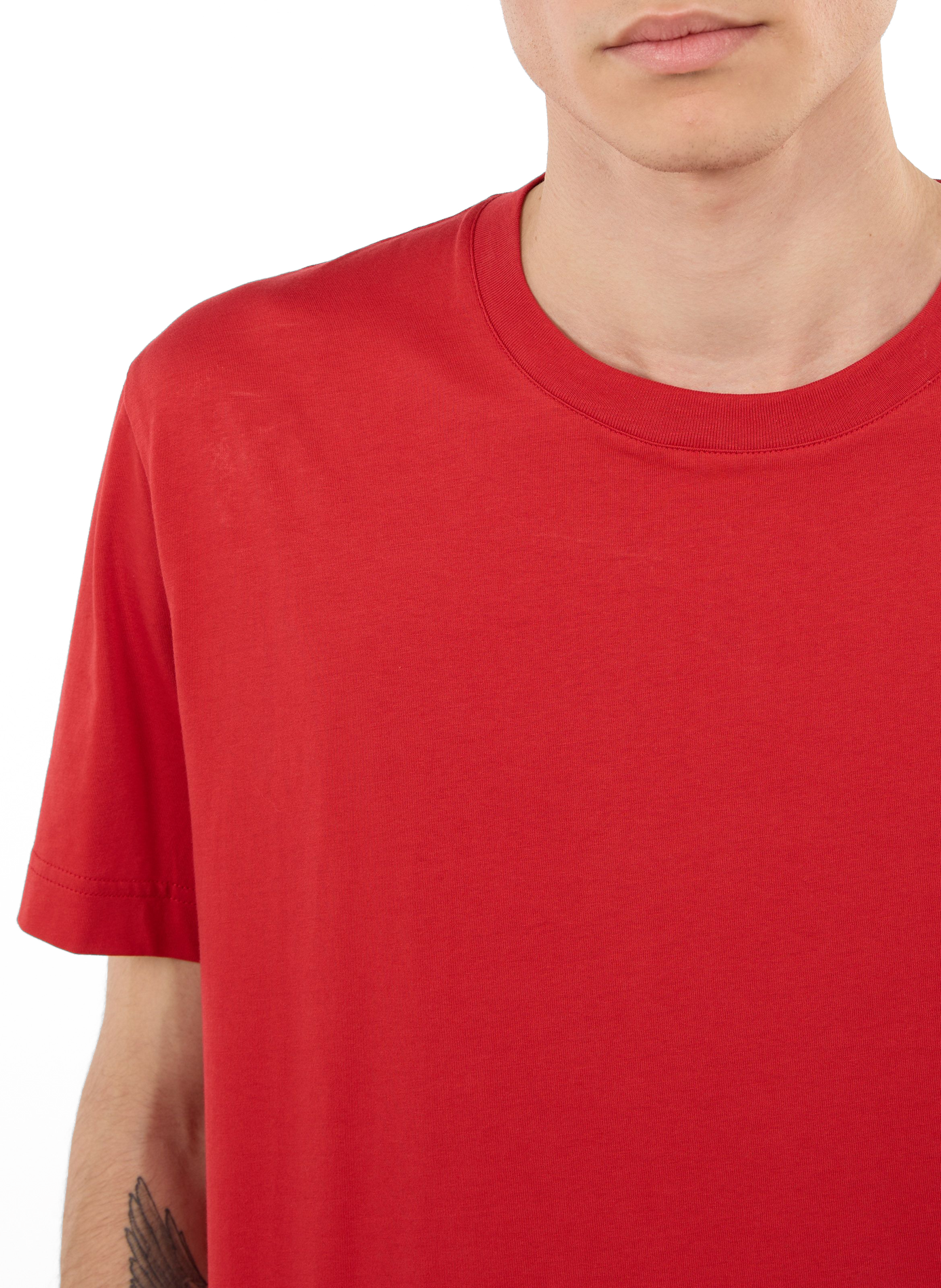 T-shirt Baff col rond en coton SAISON 1865 Rouge