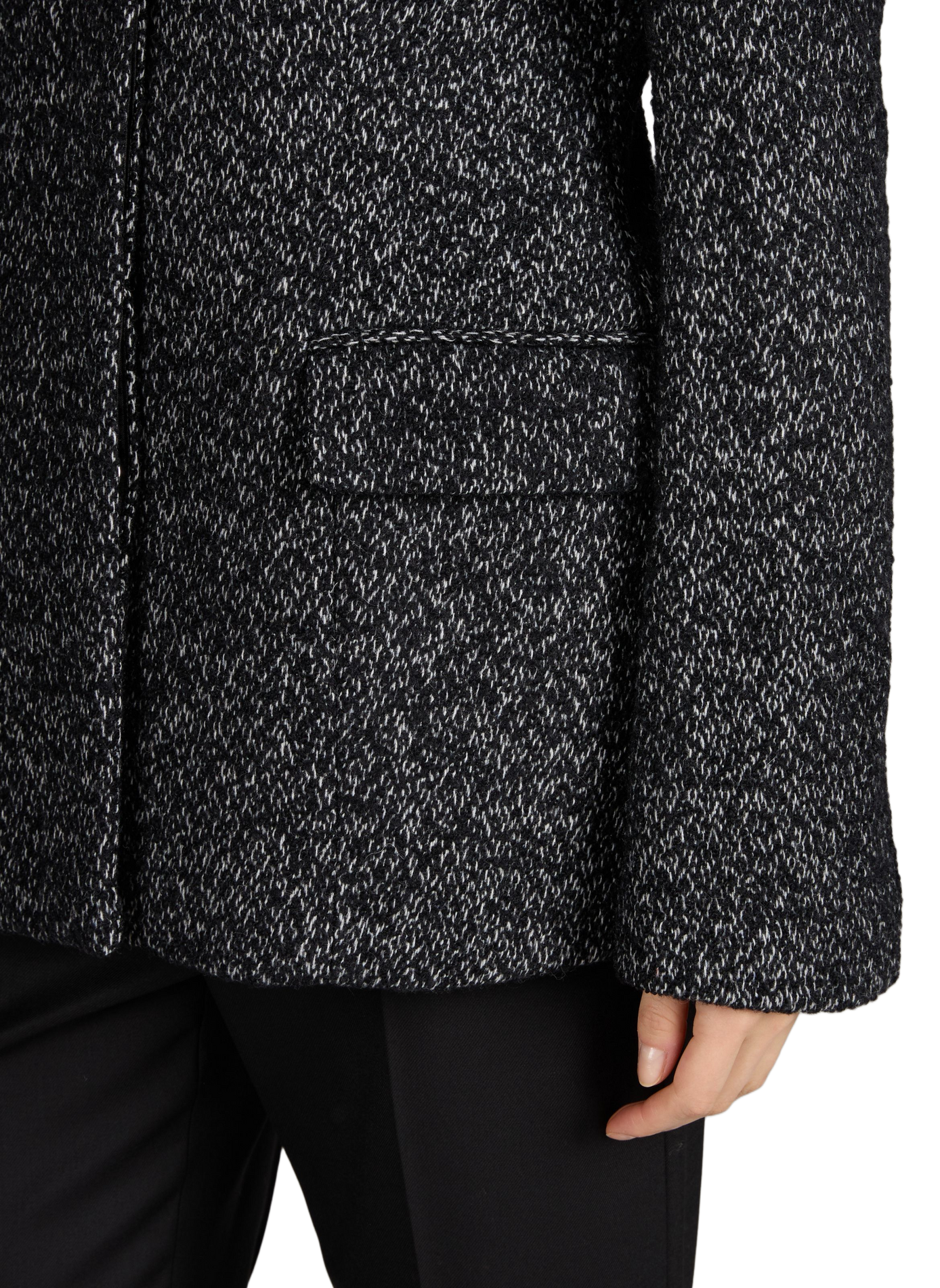 Fitted collarless wool blend jacket TOTEME Multicolour