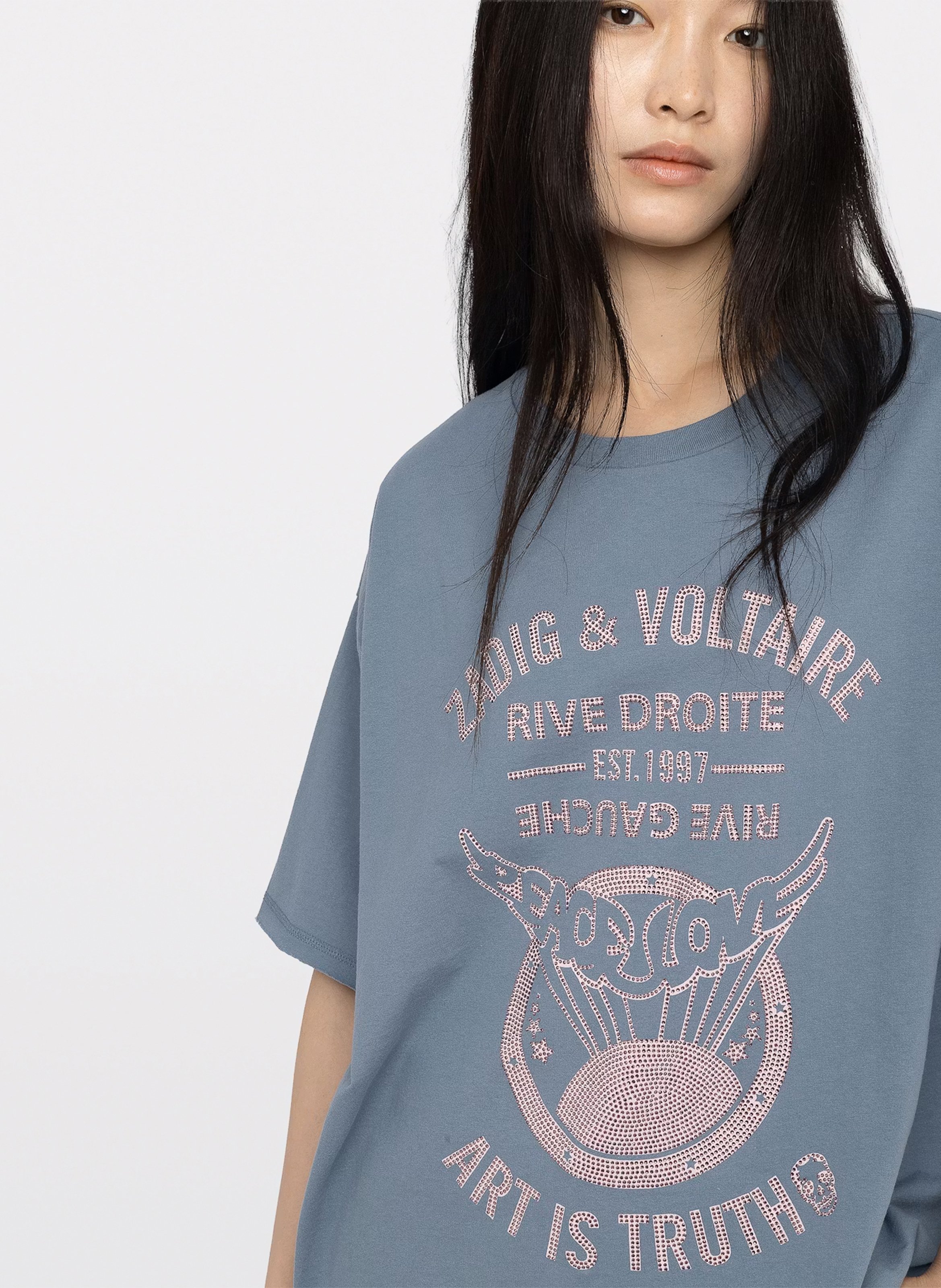 Tee-shirt ample col rond sérigraphié berry ZADIG&VOLTAIRE Bleu