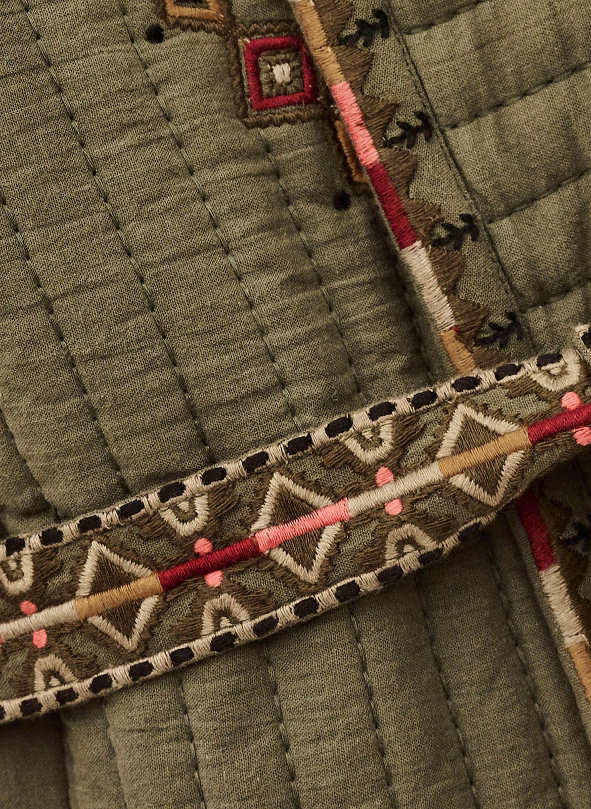 Veste col châle en coton cocoon BA&SH Kaki