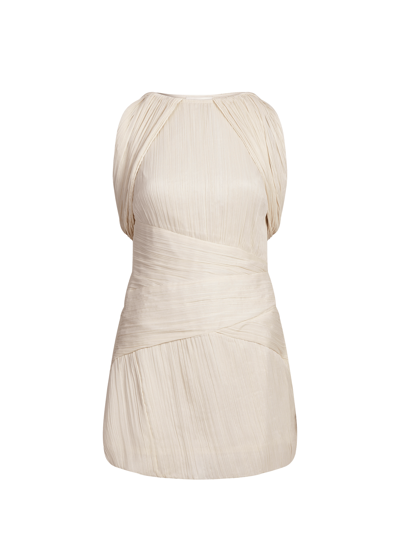 Robe courte sans manches plissée Tssvea TOPSHOP Blanc