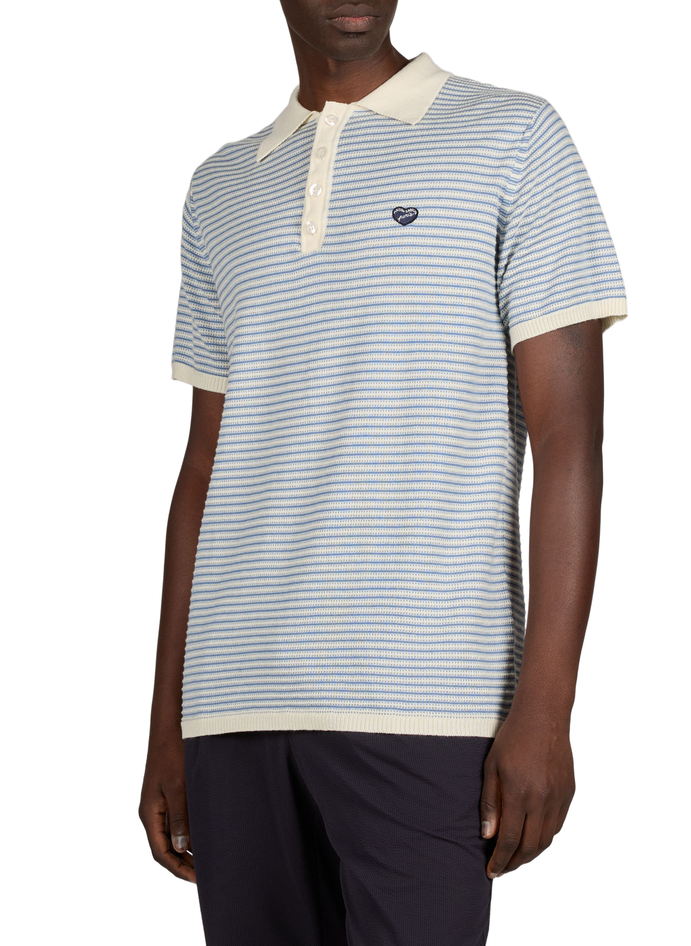 Le Polo Chapu en coton tricoté MAISON LABICHE Bleu