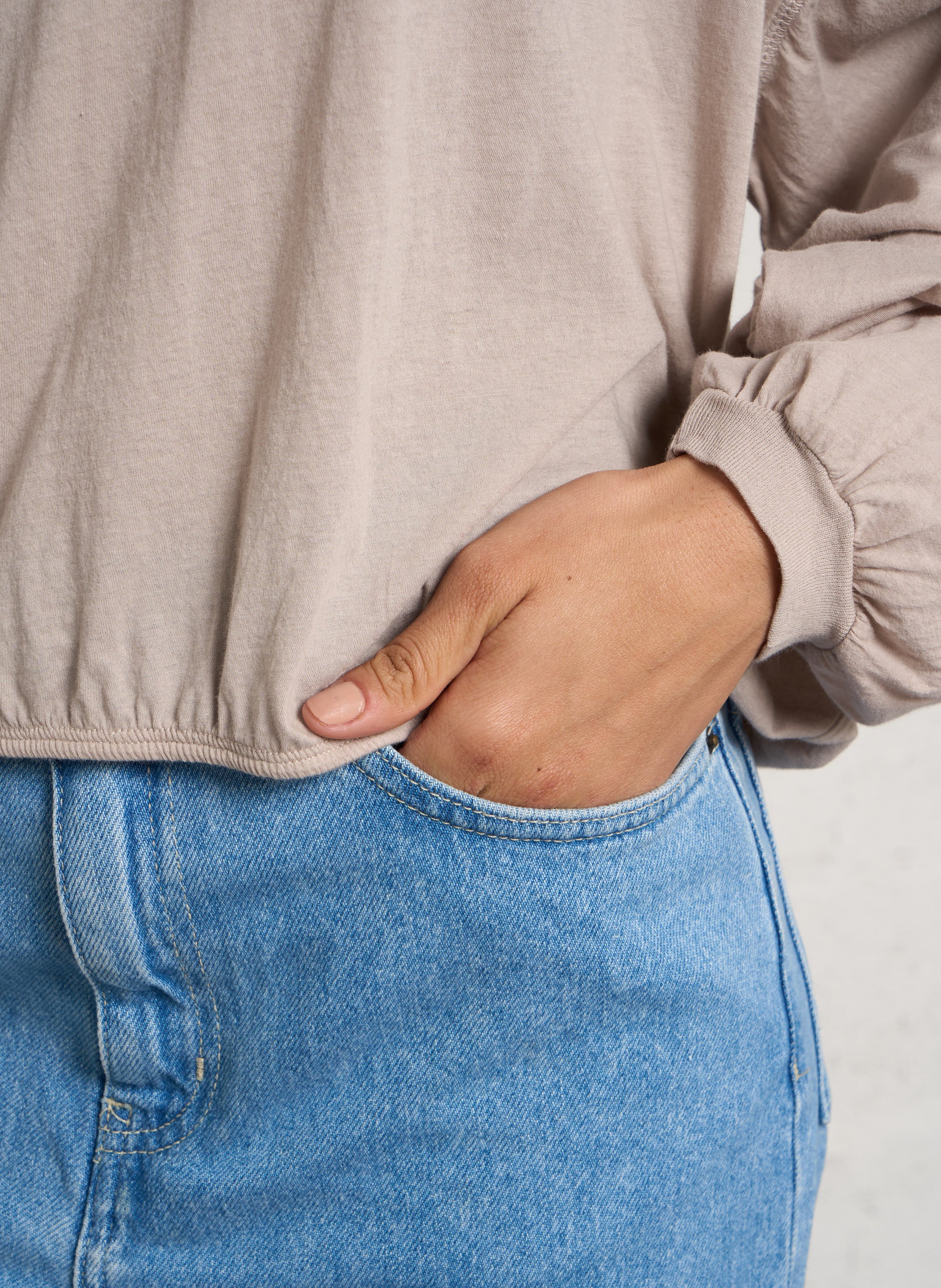 Tee-shirt oversize uni en coton laloom AMERICAN VINTAGE Beige