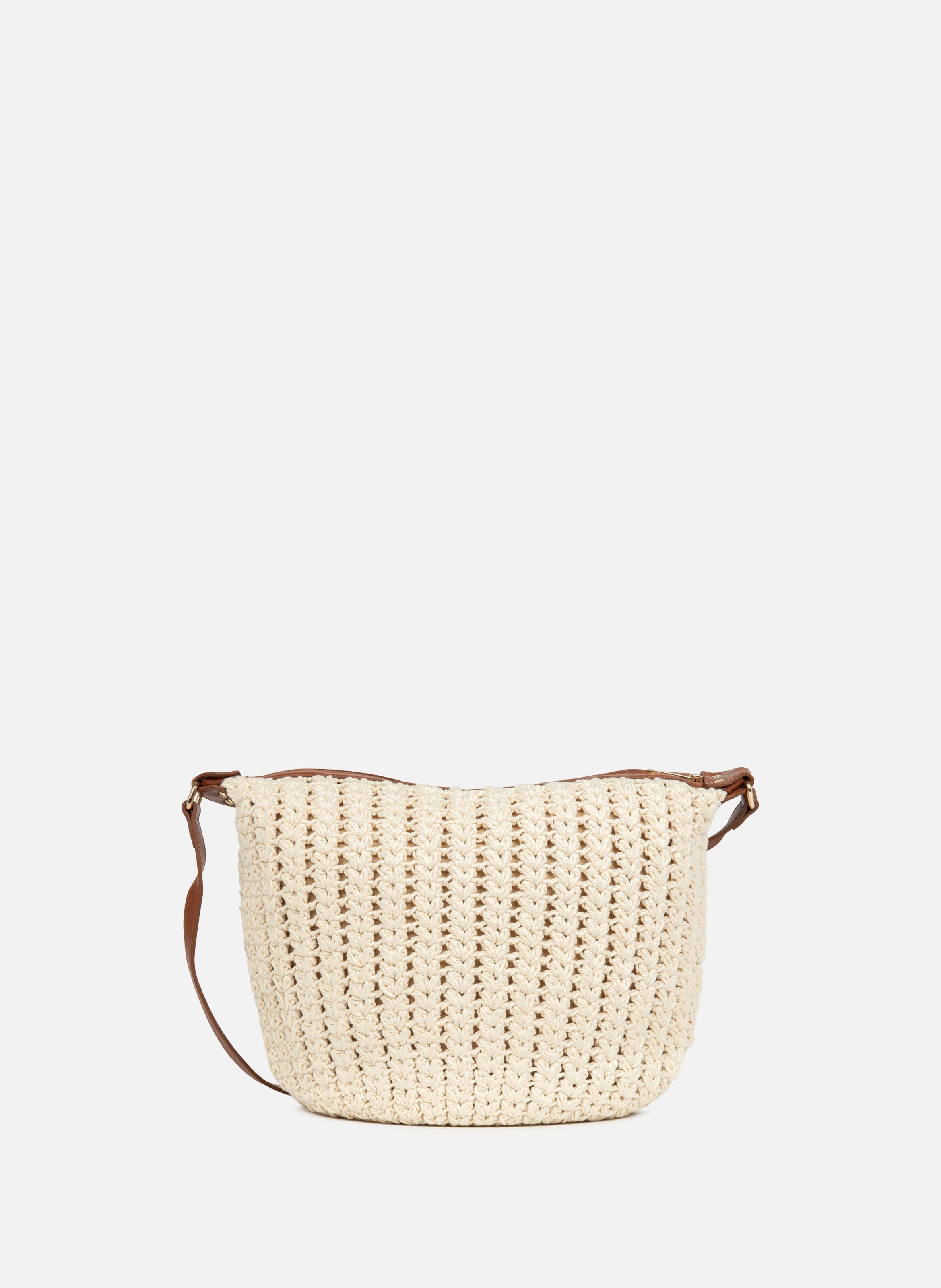 M shoulder bag - tressé coton LANCASTER Brown