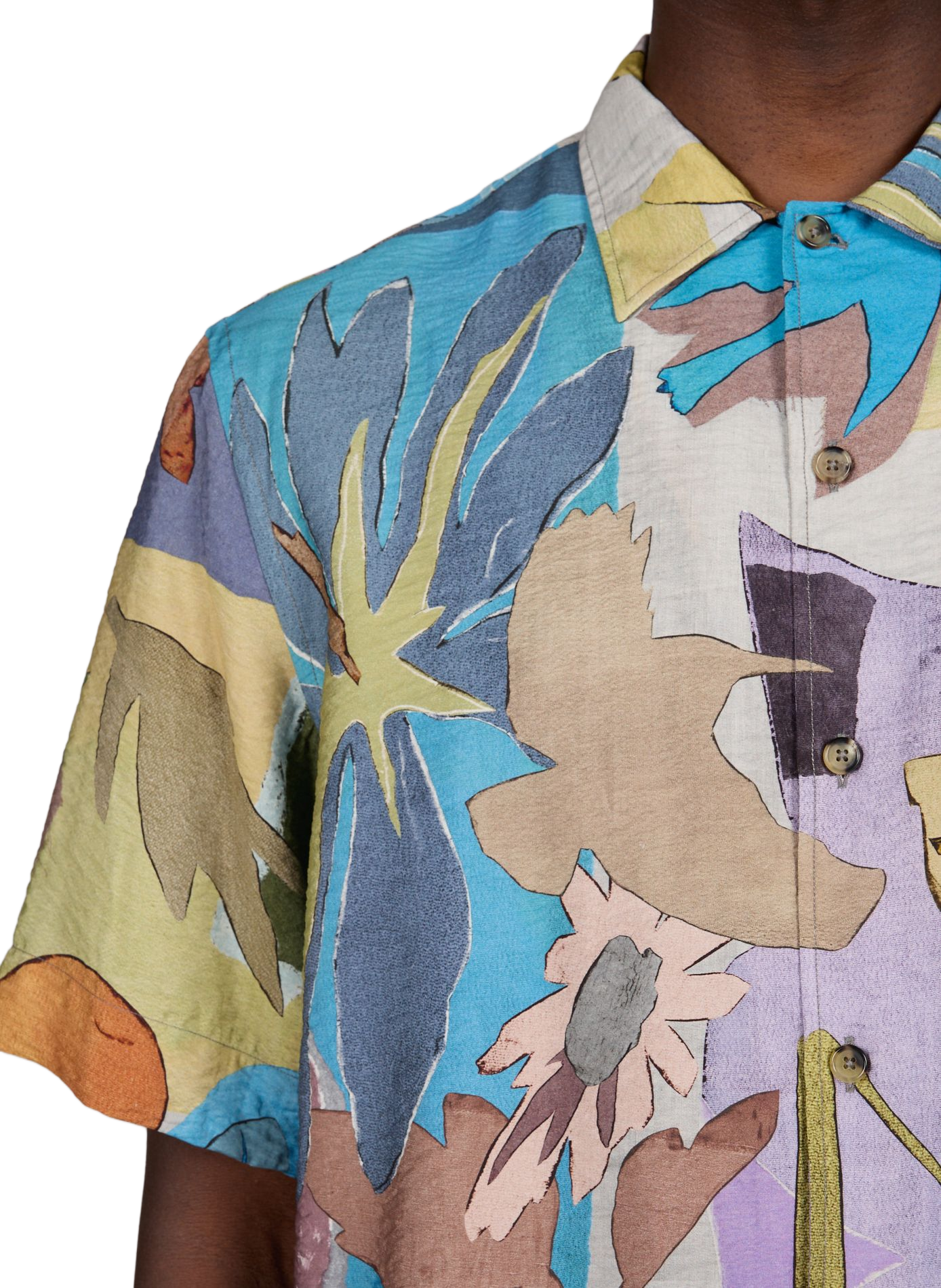 Short-sleeved shirt with floral print PAUL SMITH Blue