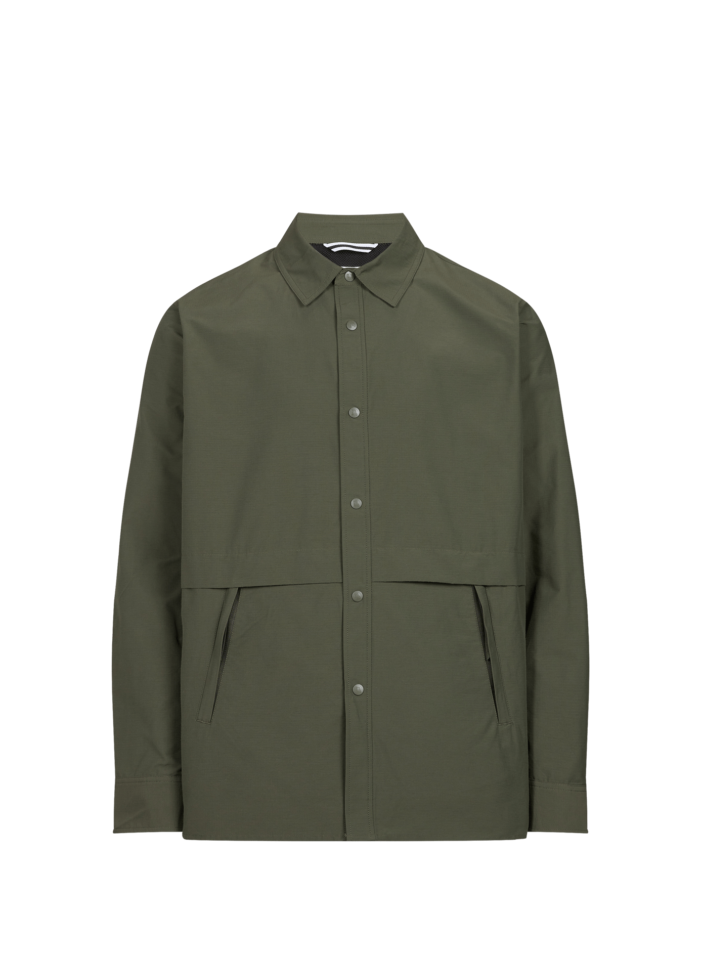 Solid overshirt with classic collar AIGLE Khaki