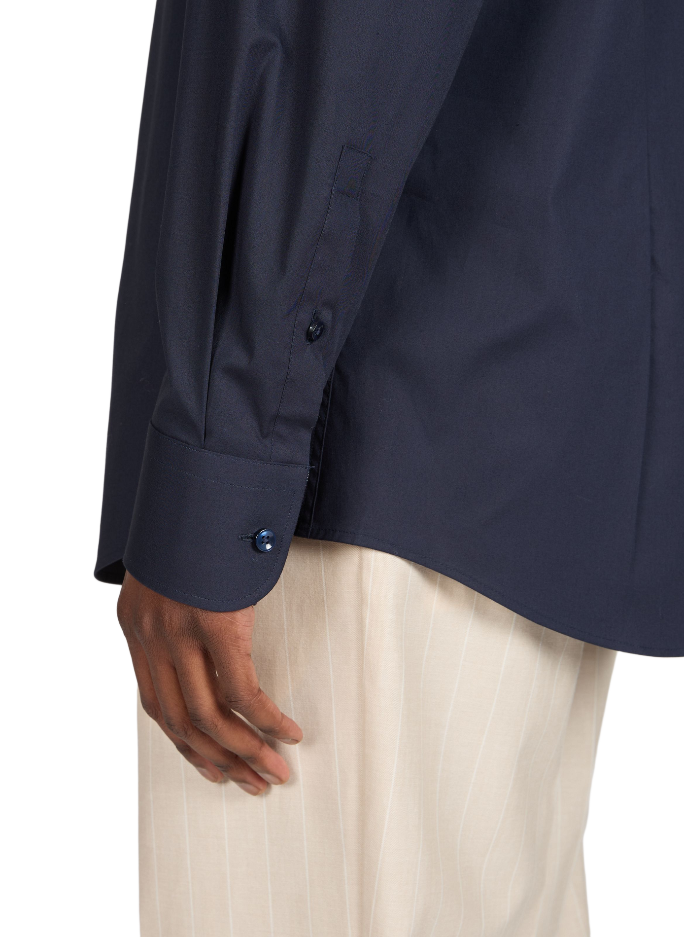 Chemise unie en coton mélangé  BOSS Bleu