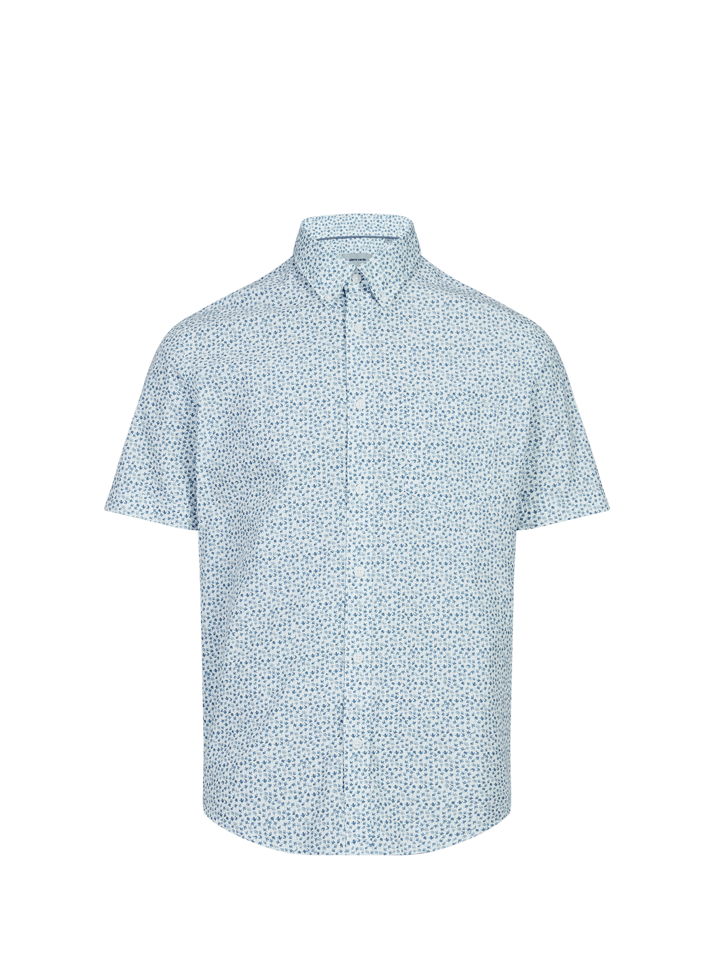 Korte mouwen bloemenprint overhemd van katoen. PIERRE CARDIN Veelkleurig