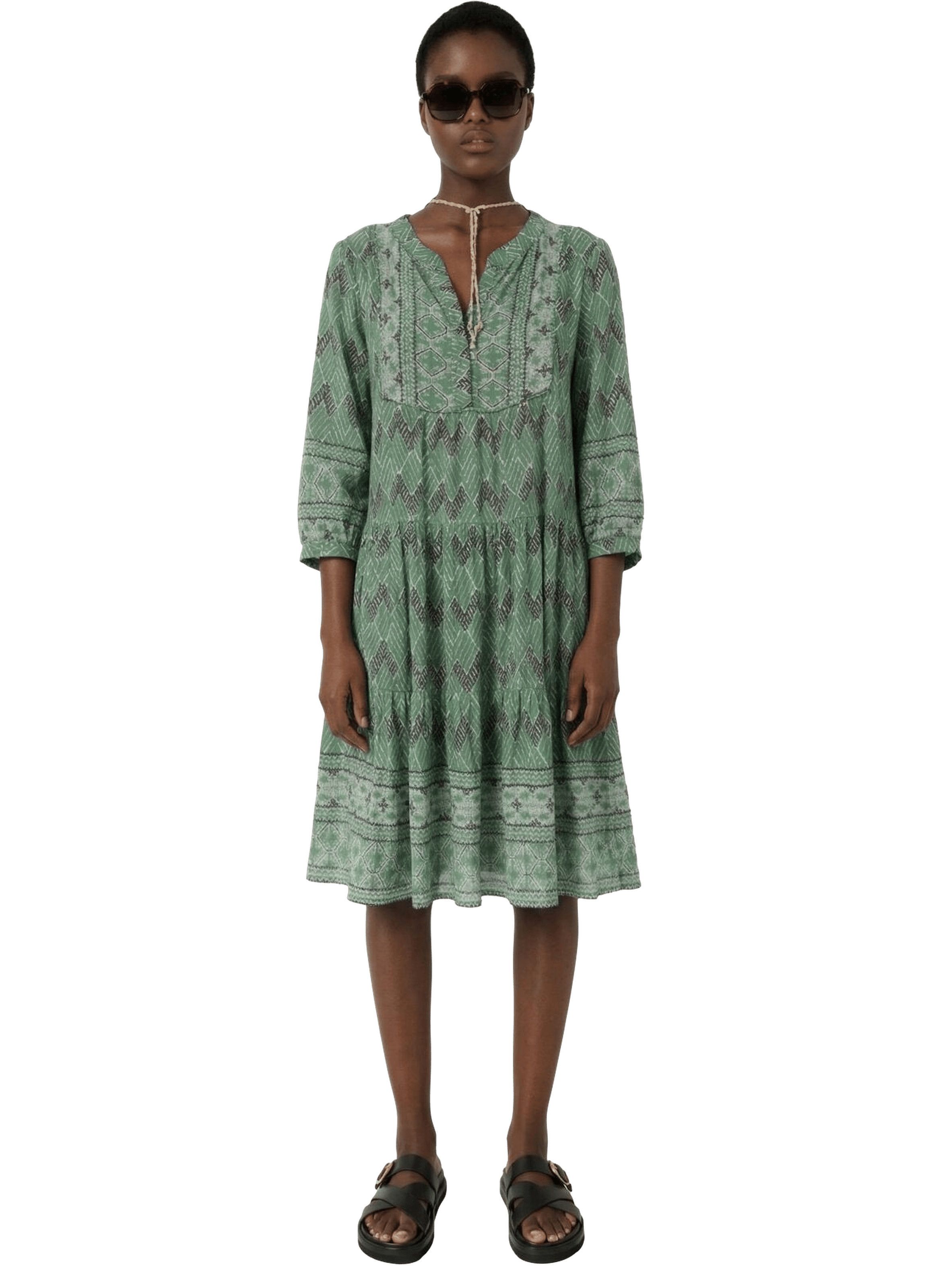 Robe courte imprimé graphique - rim GERARD DAREL Vert
