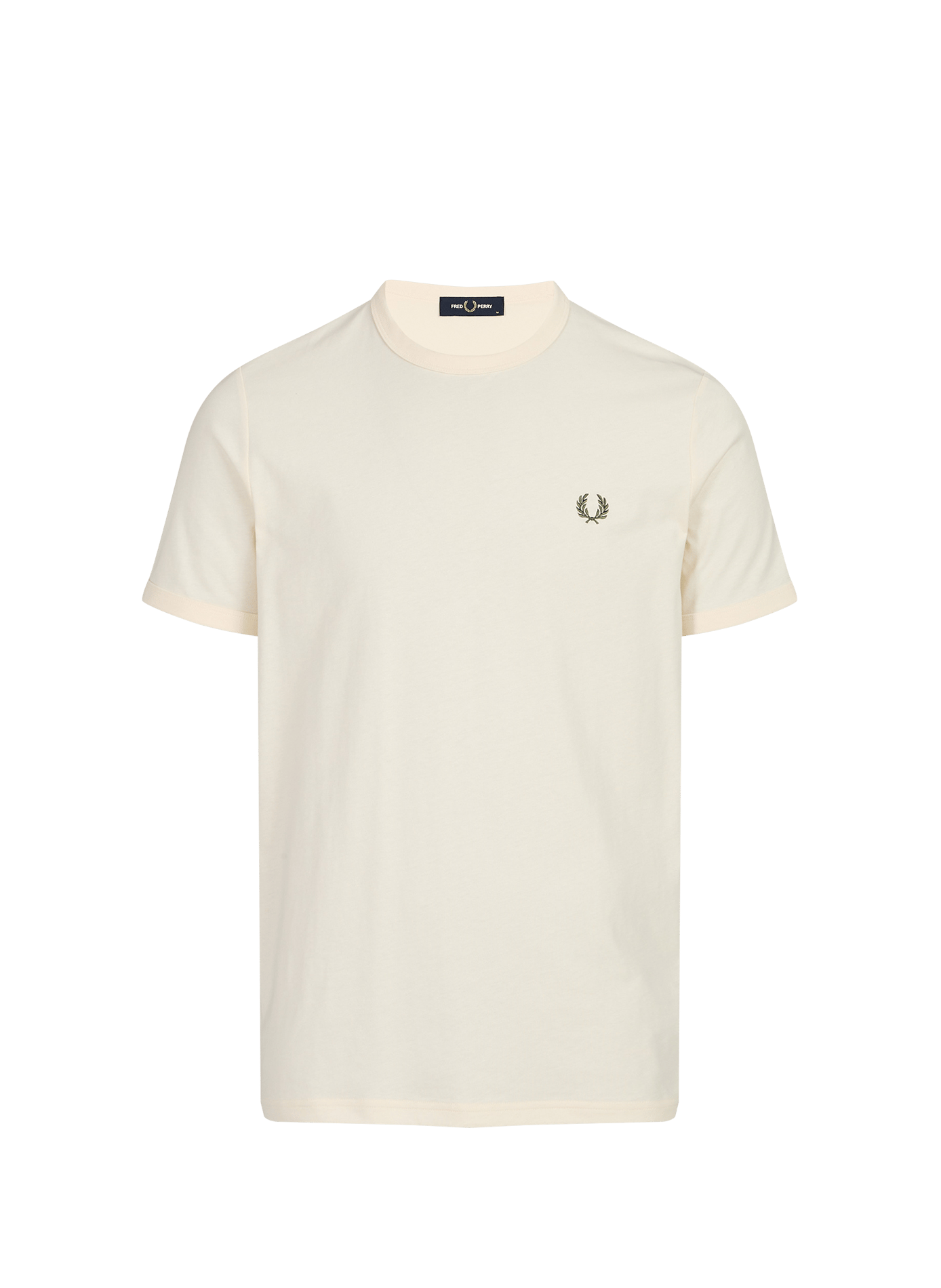 T-shirt à col rond en coton FRED PERRY Beige