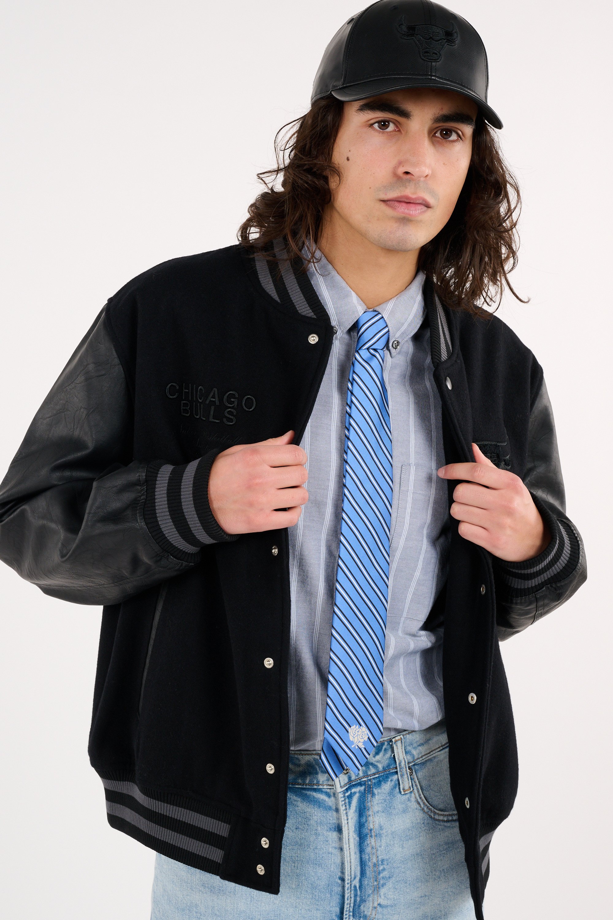 Bomber nba tonal patch varsity chibul  blk | Noir NEW ERA Homme