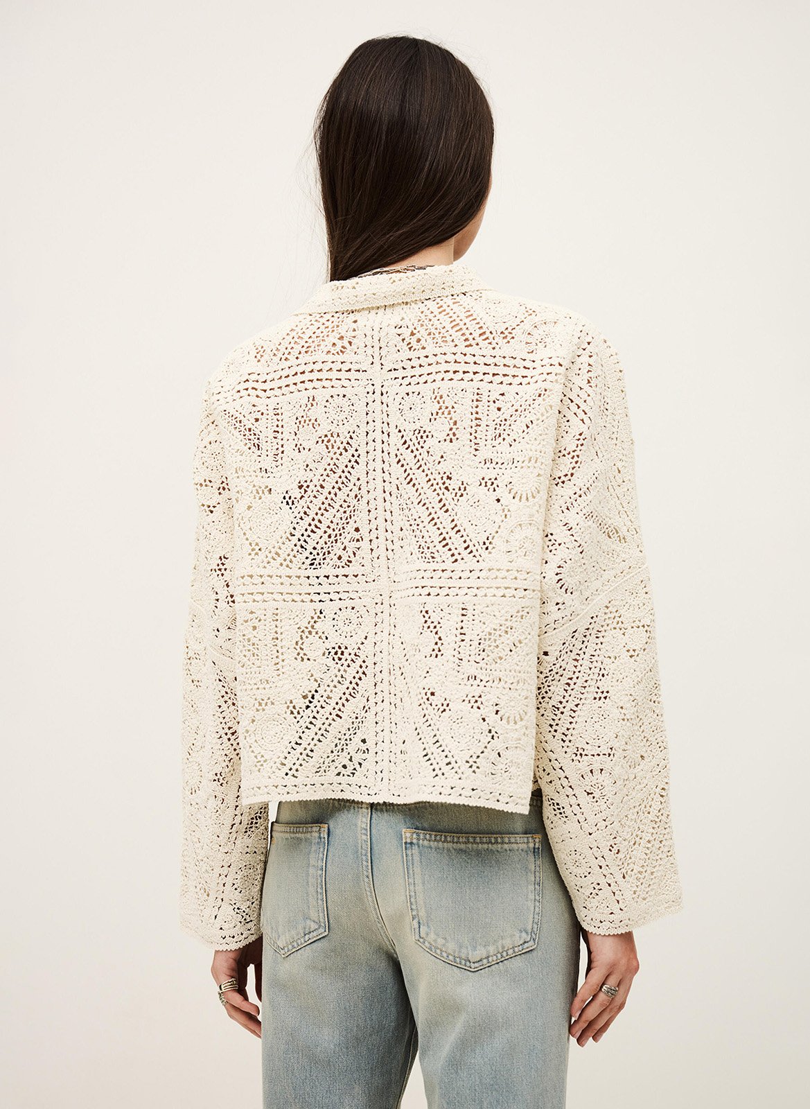 Veste courte en crochet fany BA&SH Beige