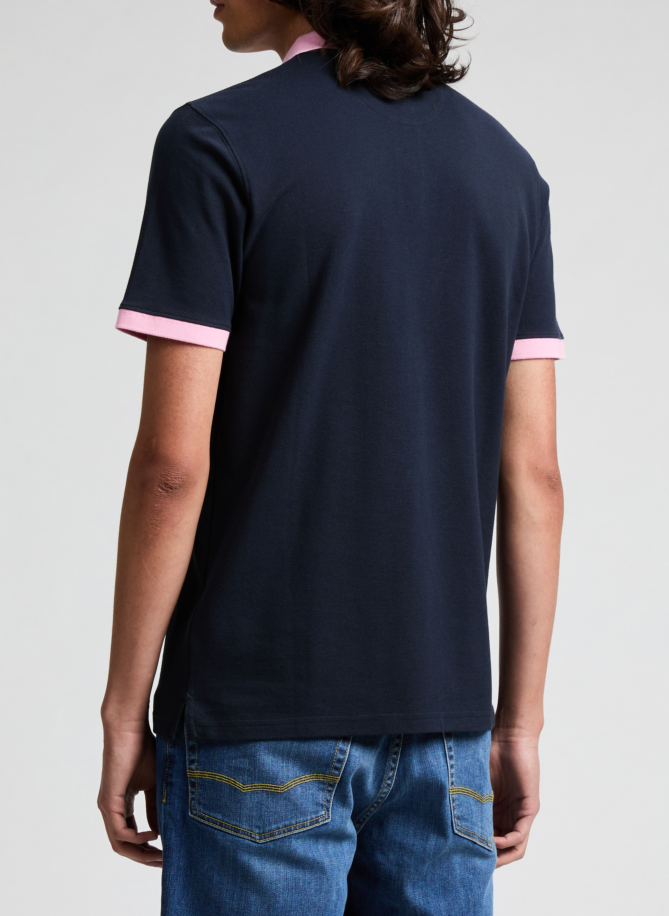 Short sleeve cotton polo shirt EDEN PARK Blue
