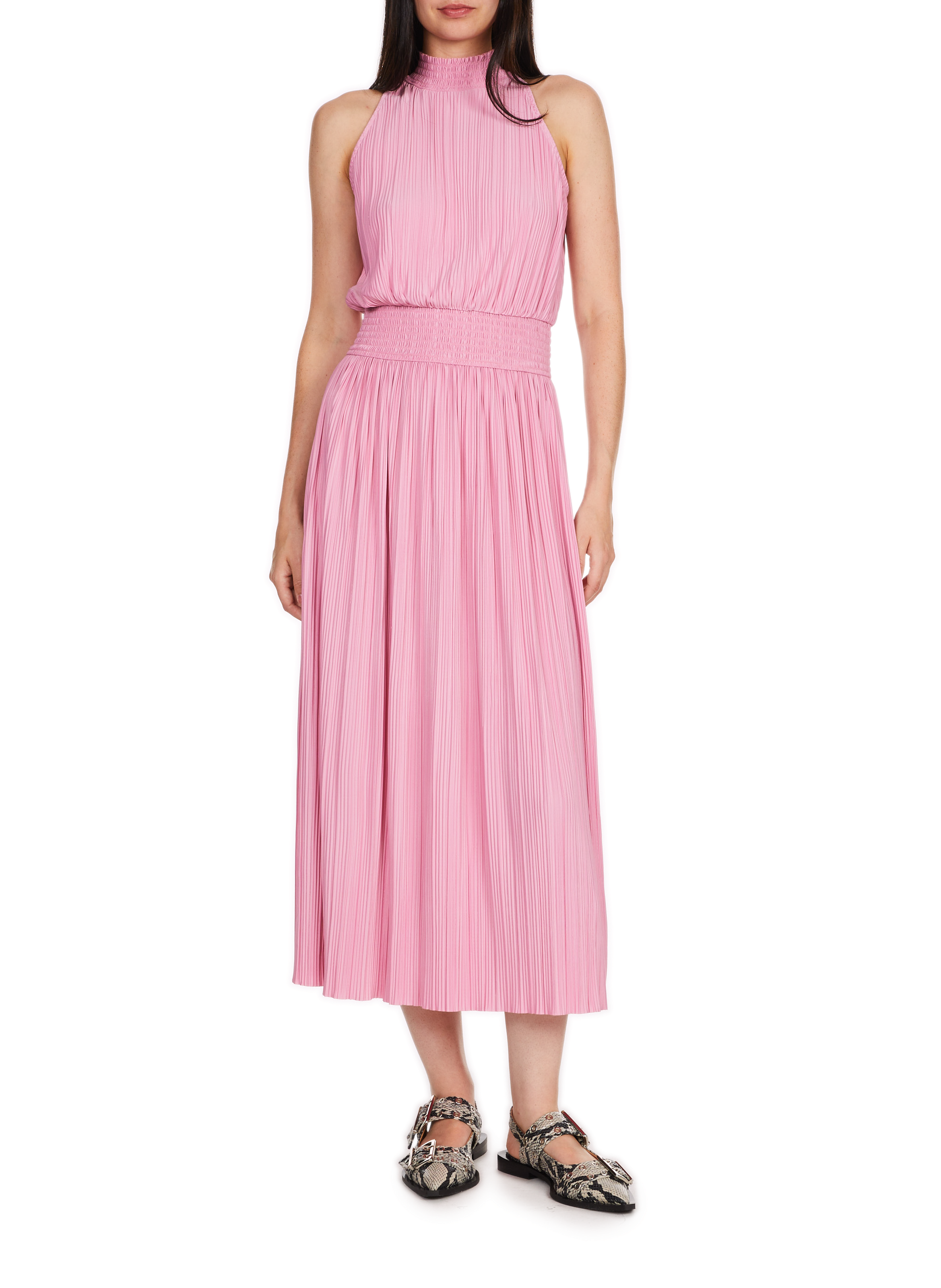 Vestido plisado Uma SAMSOE SAMSOE Rosa