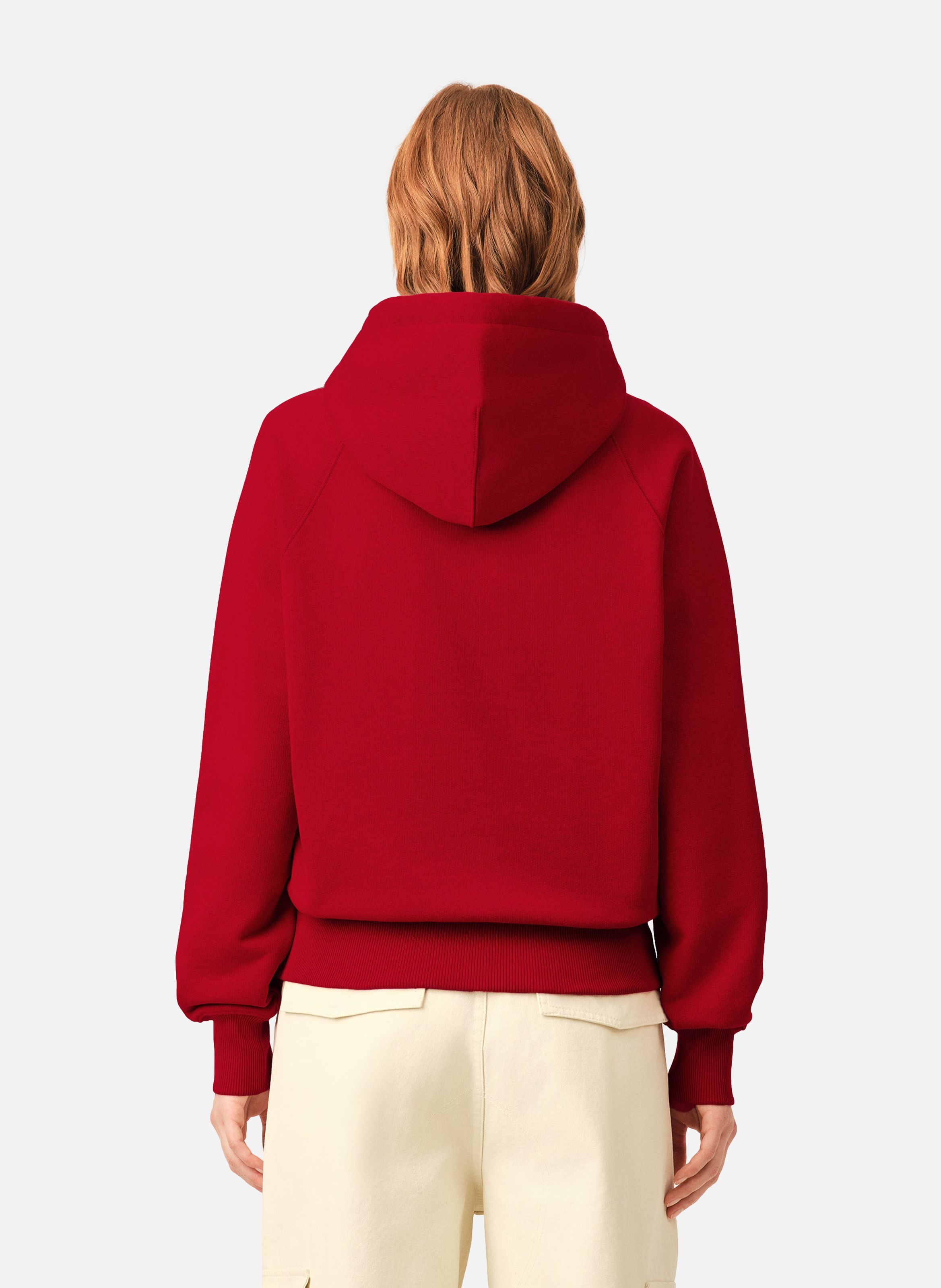 Hoodie unisexe en coton broderie ami paris AMI PARIS Rouge