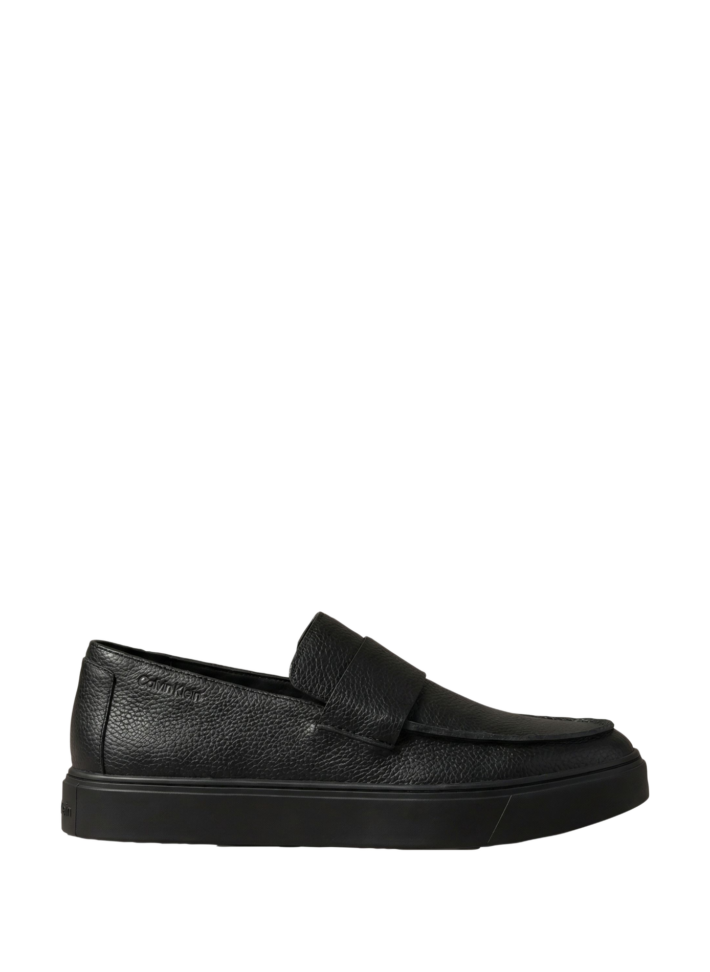 Mocassins à plateforme en cuir grainé CALVIN KLEIN Noir