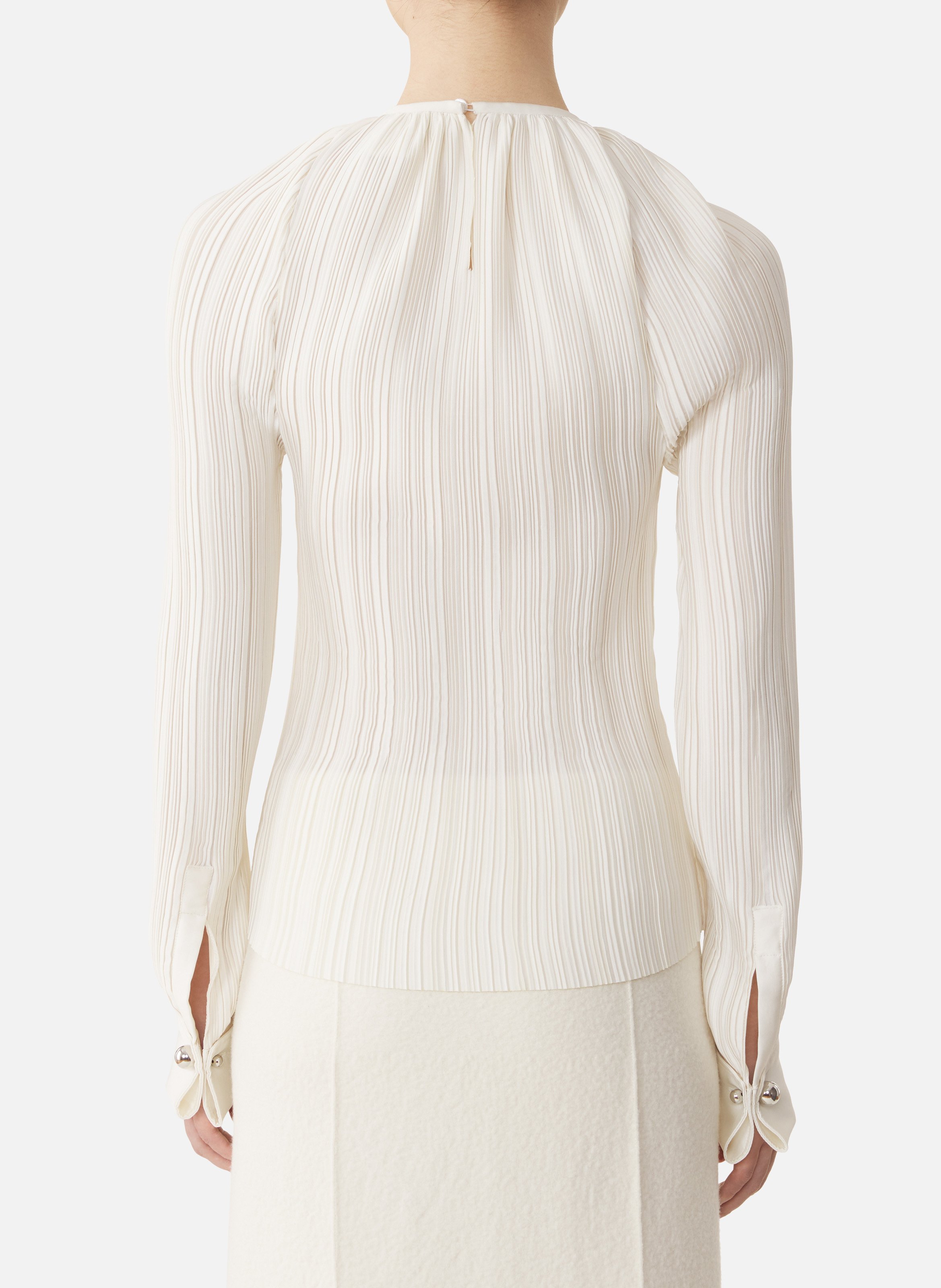 Haut en charmeuse plissée LANVIN Blanc