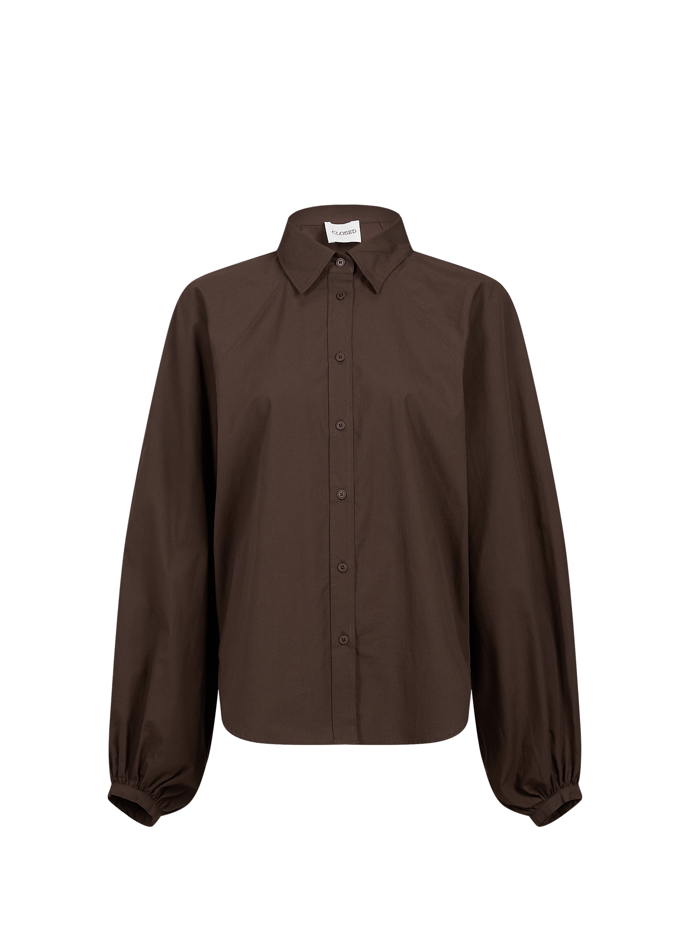 Chemise manches ballon en coton CLOSED Marron