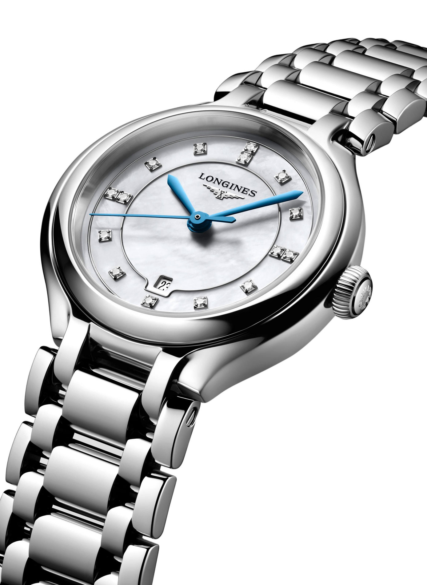 Montre quartz Longines PrimaLuna en acier inoxydable LONGINES Blanc