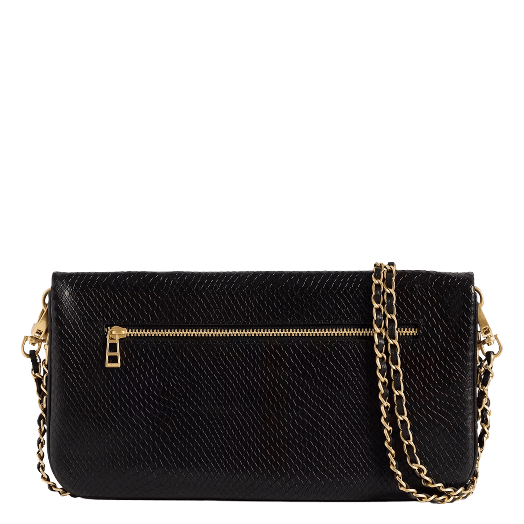 Schoudertas met python-effect van leder in rockstijl ZADIG&VOLTAIRE Zwart