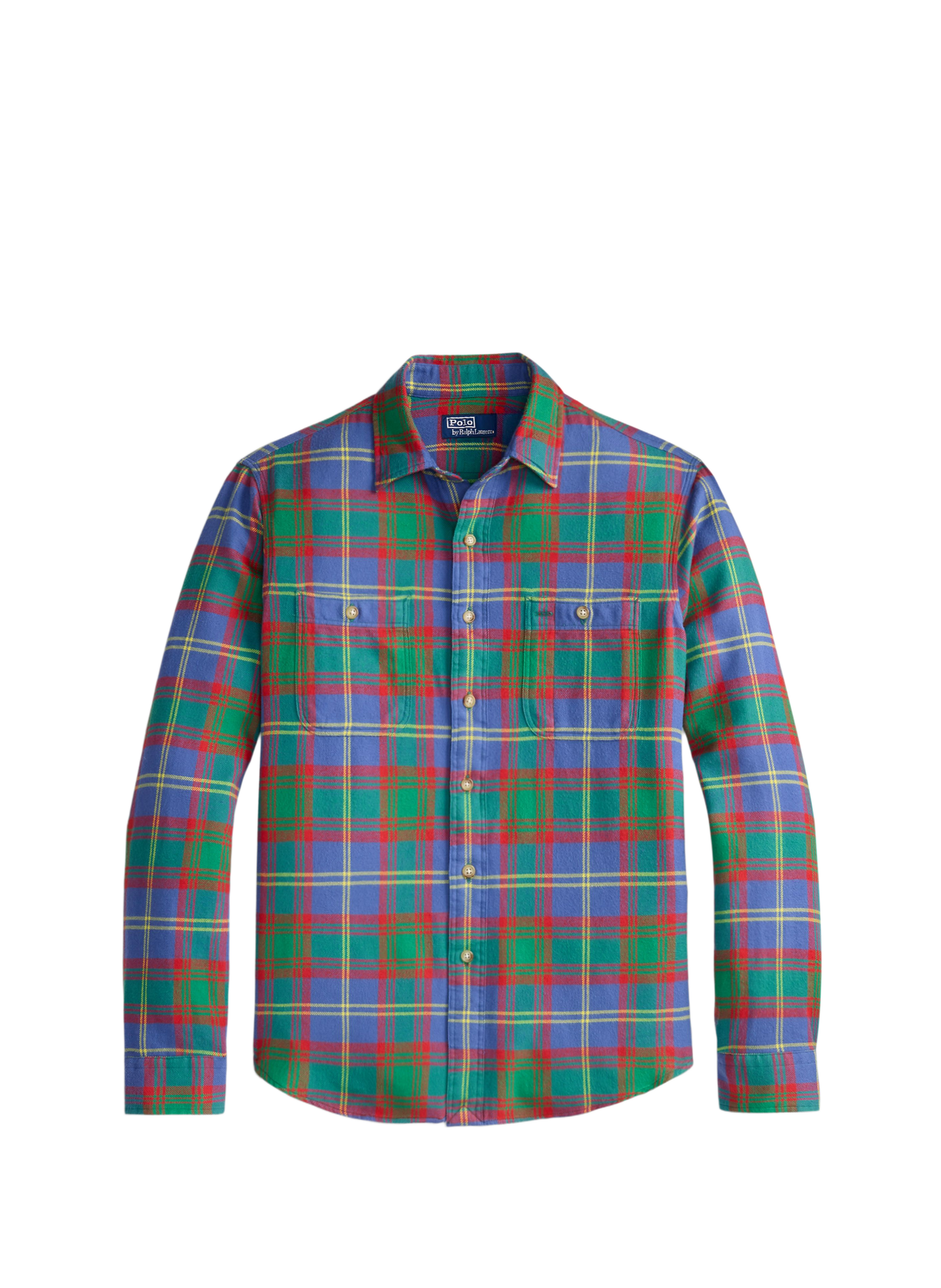 Chemise droit col classique à carreaux en coton POLO RALPH LAUREN Bleu