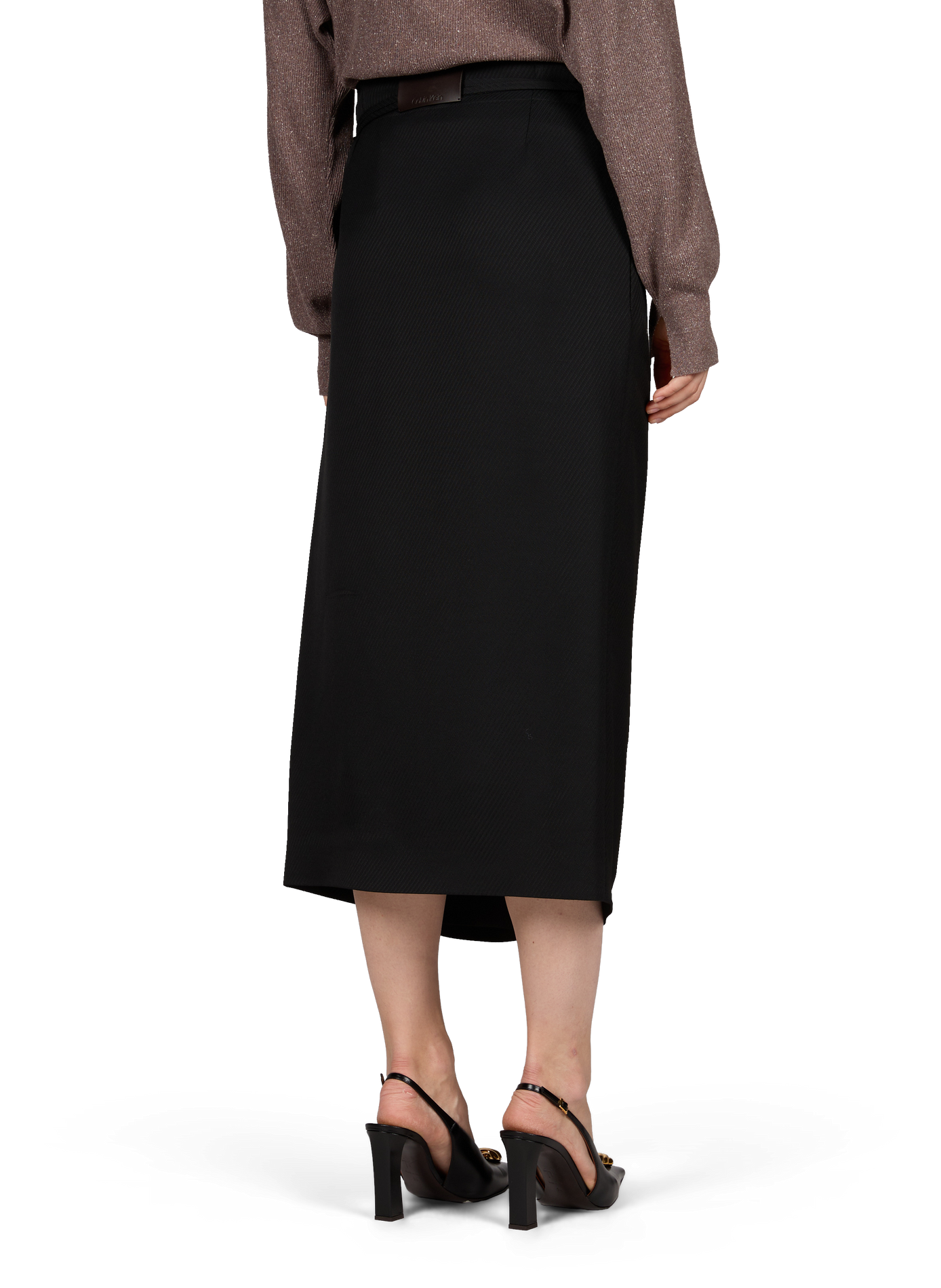 Jupe midi droite CALVIN KLEIN COLLECTION Noir