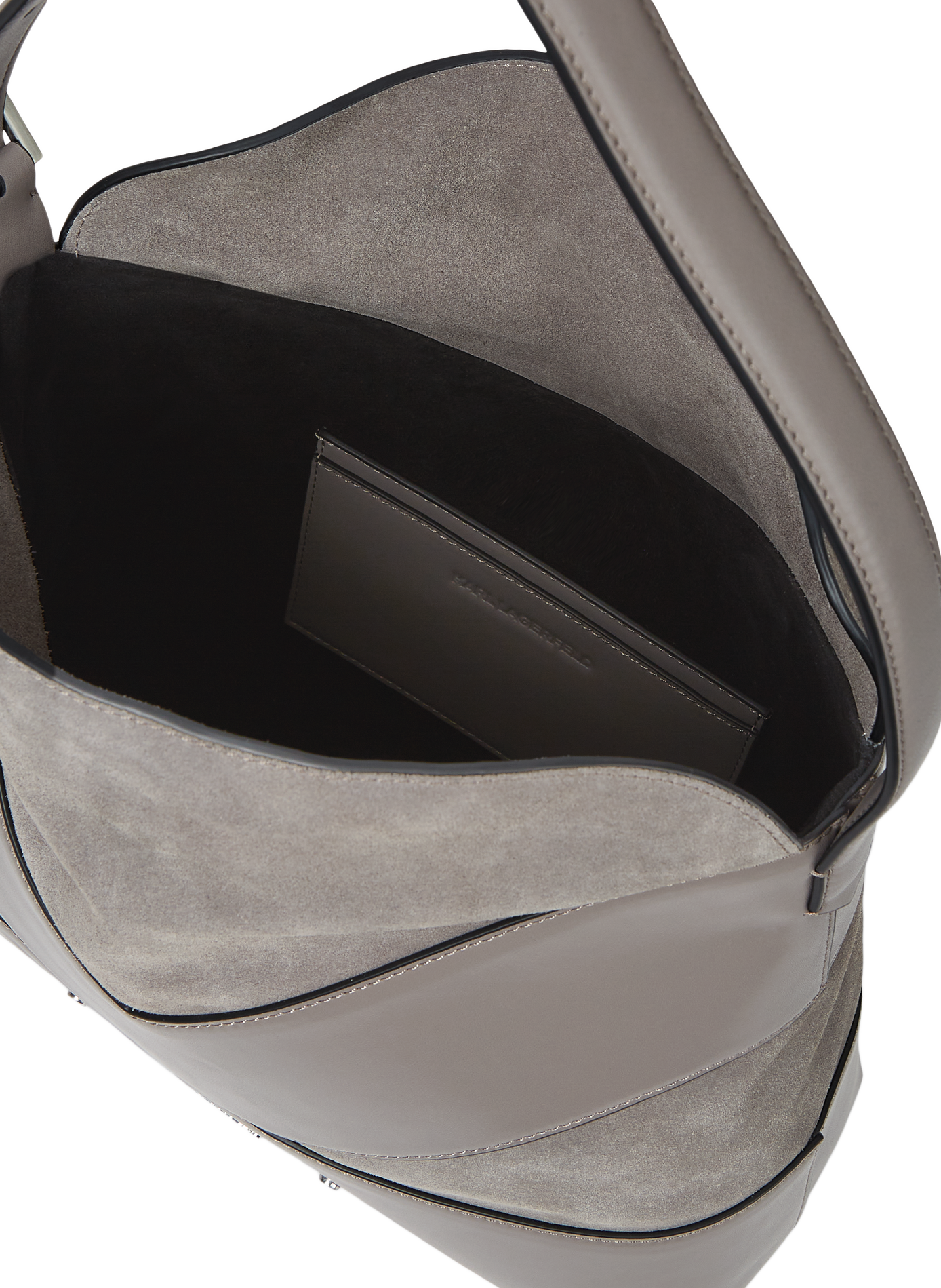 Dual-material Shoulder bag  KARL LAGERFELD Grey
