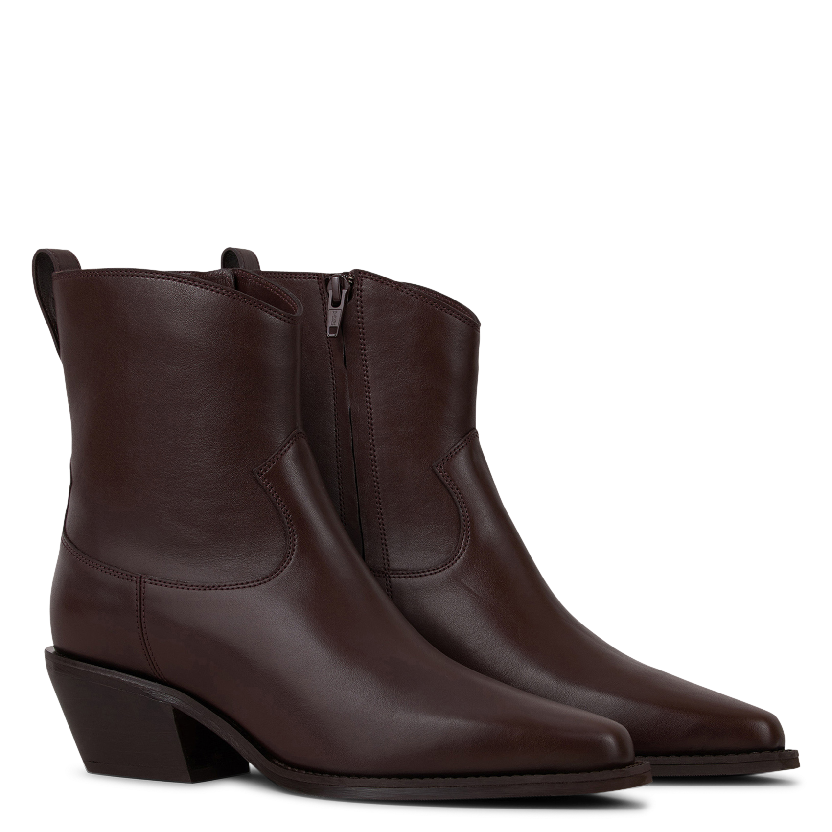 Bottines à bout pointu en cuir low cowby BA&SH Violet