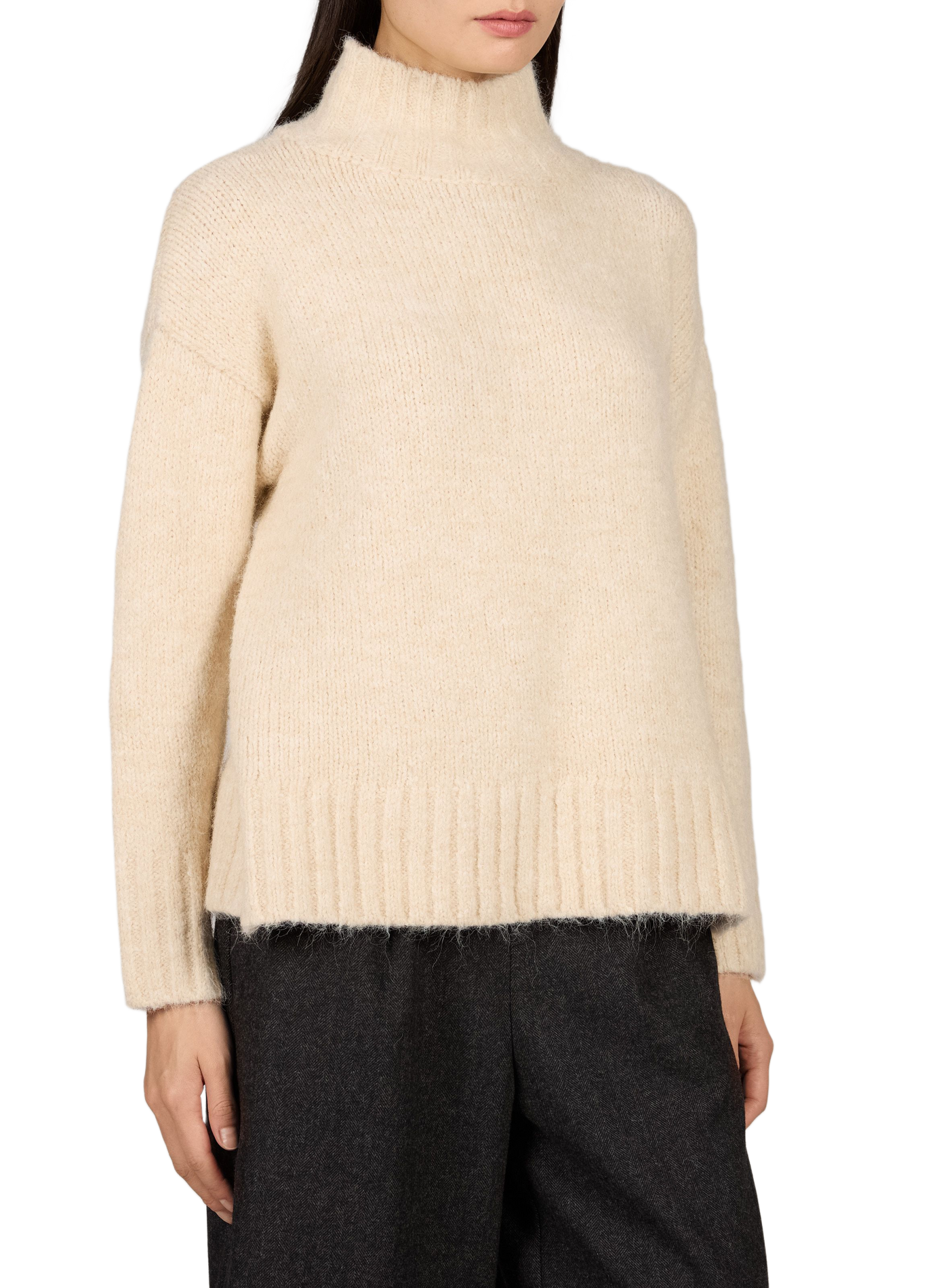 Oversize Pullover mit Stehkragen ARTLOVE Beige