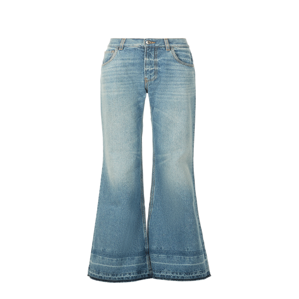Chloé Cotton Bootcut Jeans In Blue