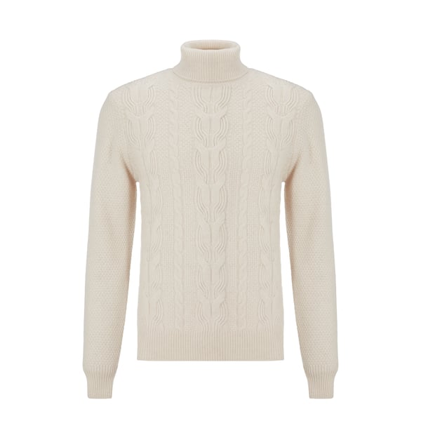 Pull col roulé en laine et cachemire