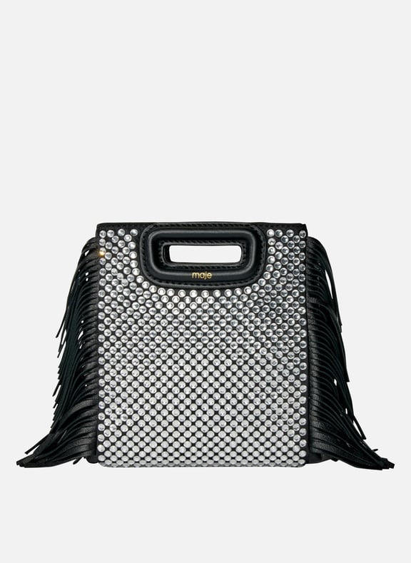 Sac maje top noir franges