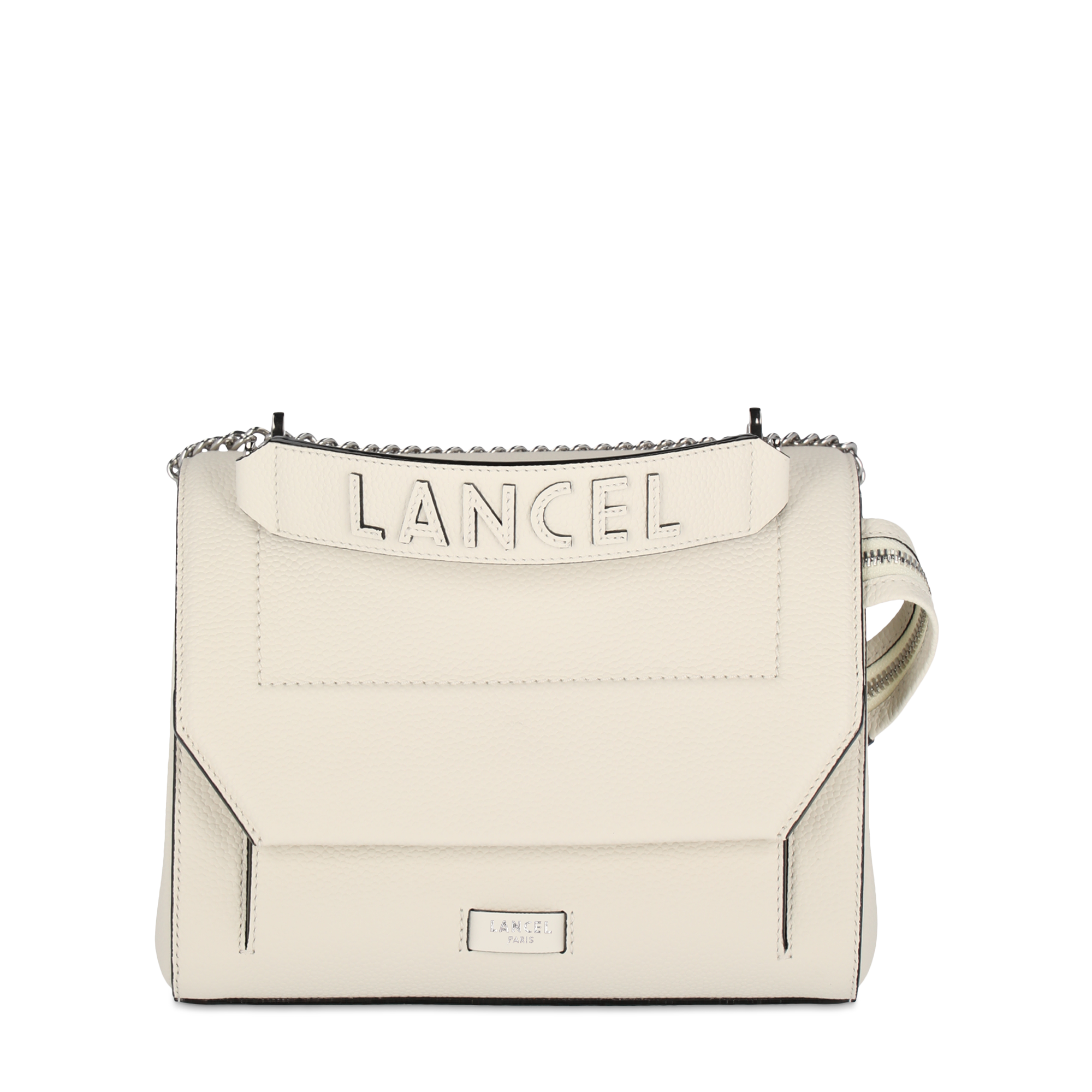 Sac rabat m ninon de lancel en cuir  Neige