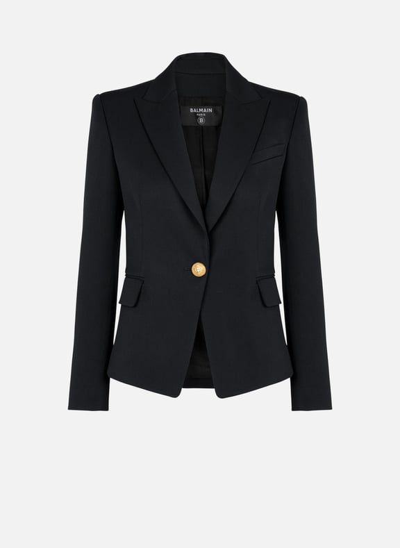 Blazer un bouton en laine Noir by BALMAIN BALMAIN Blazer un bouton en laine Noir