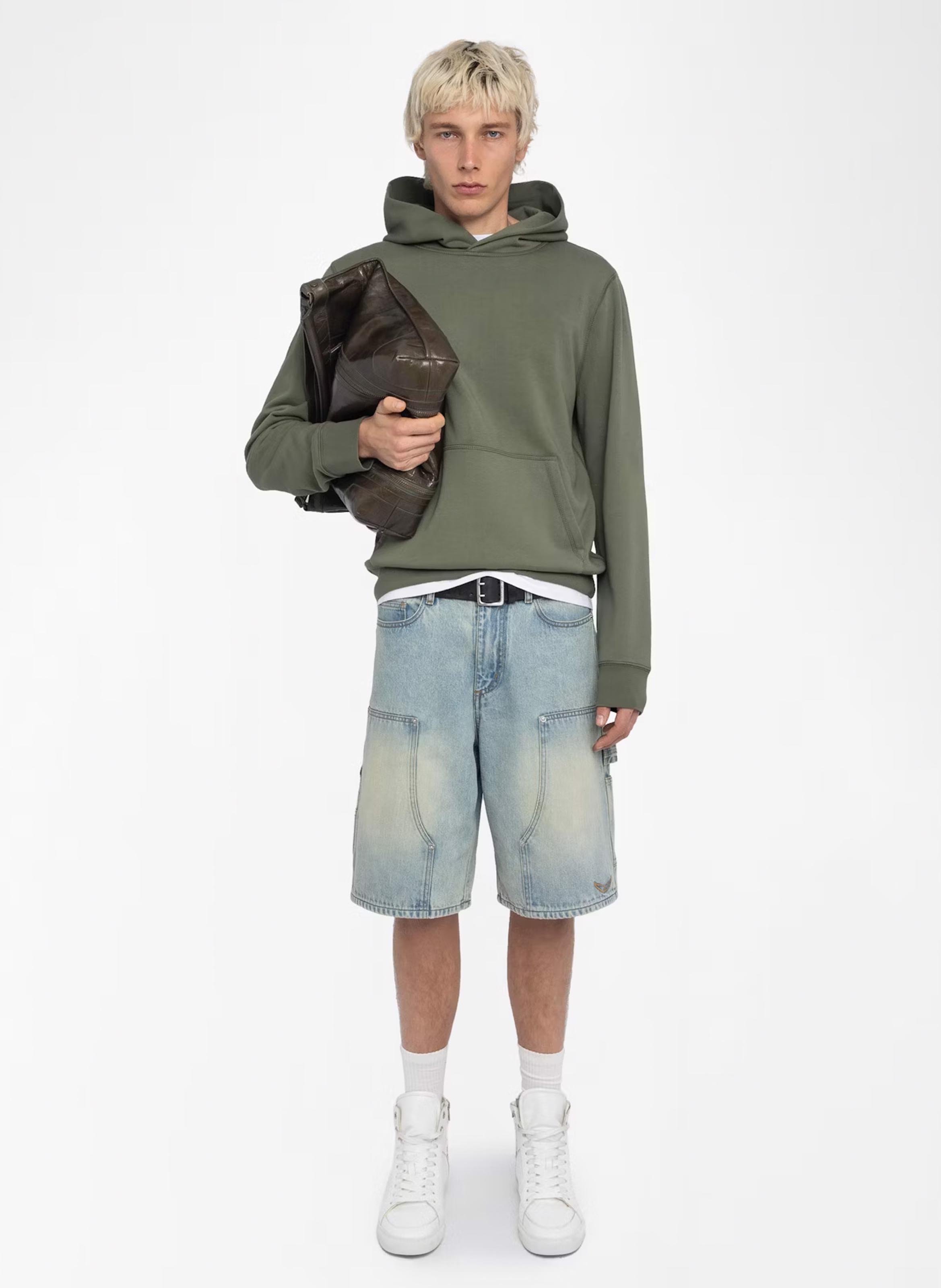 Sweat à capuche en coton imprimé sanchi ZADIG&VOLTAIRE Vert