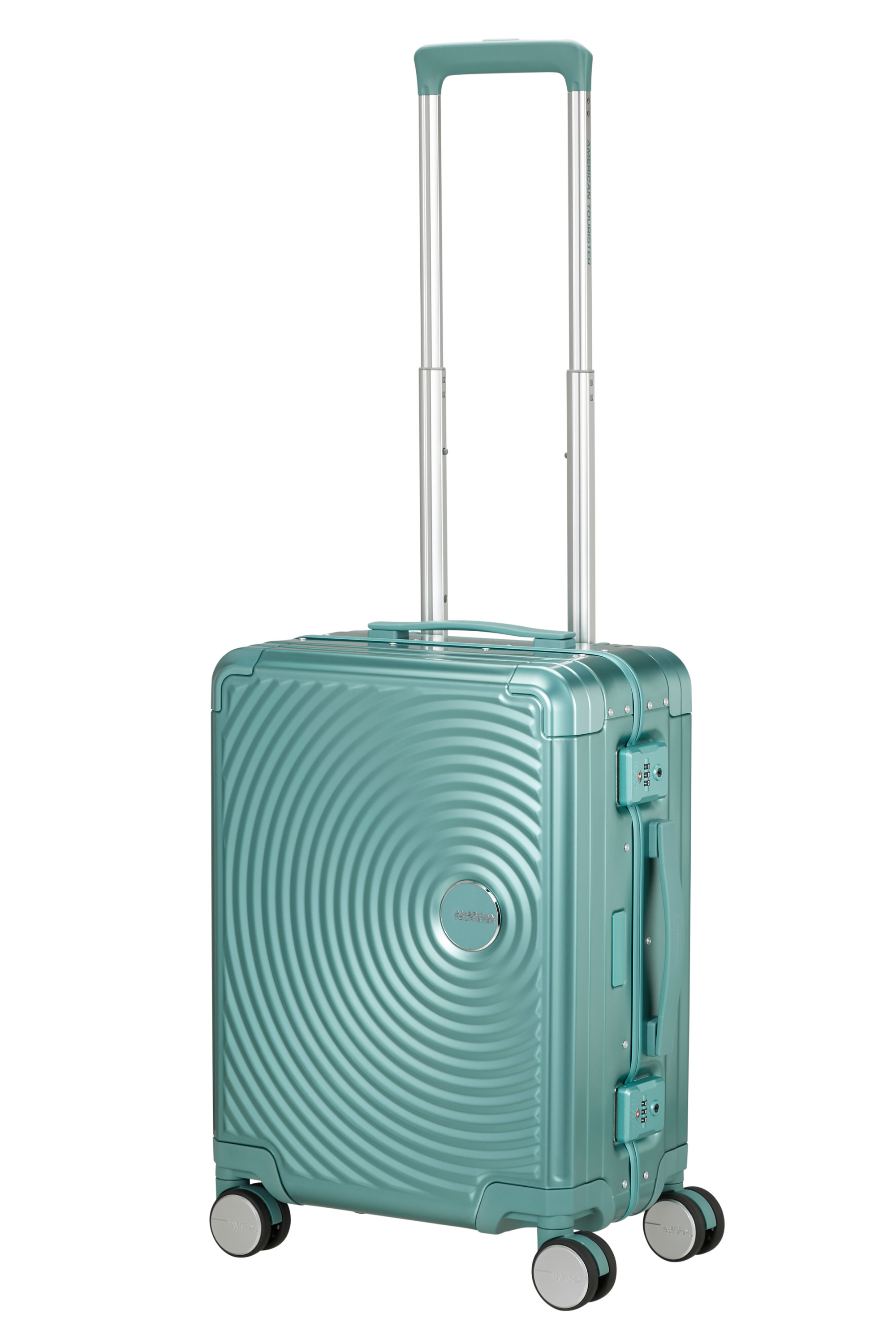 Soundbox alu valise 4 roues taille s AMERICAN TOURISTER Bleu
