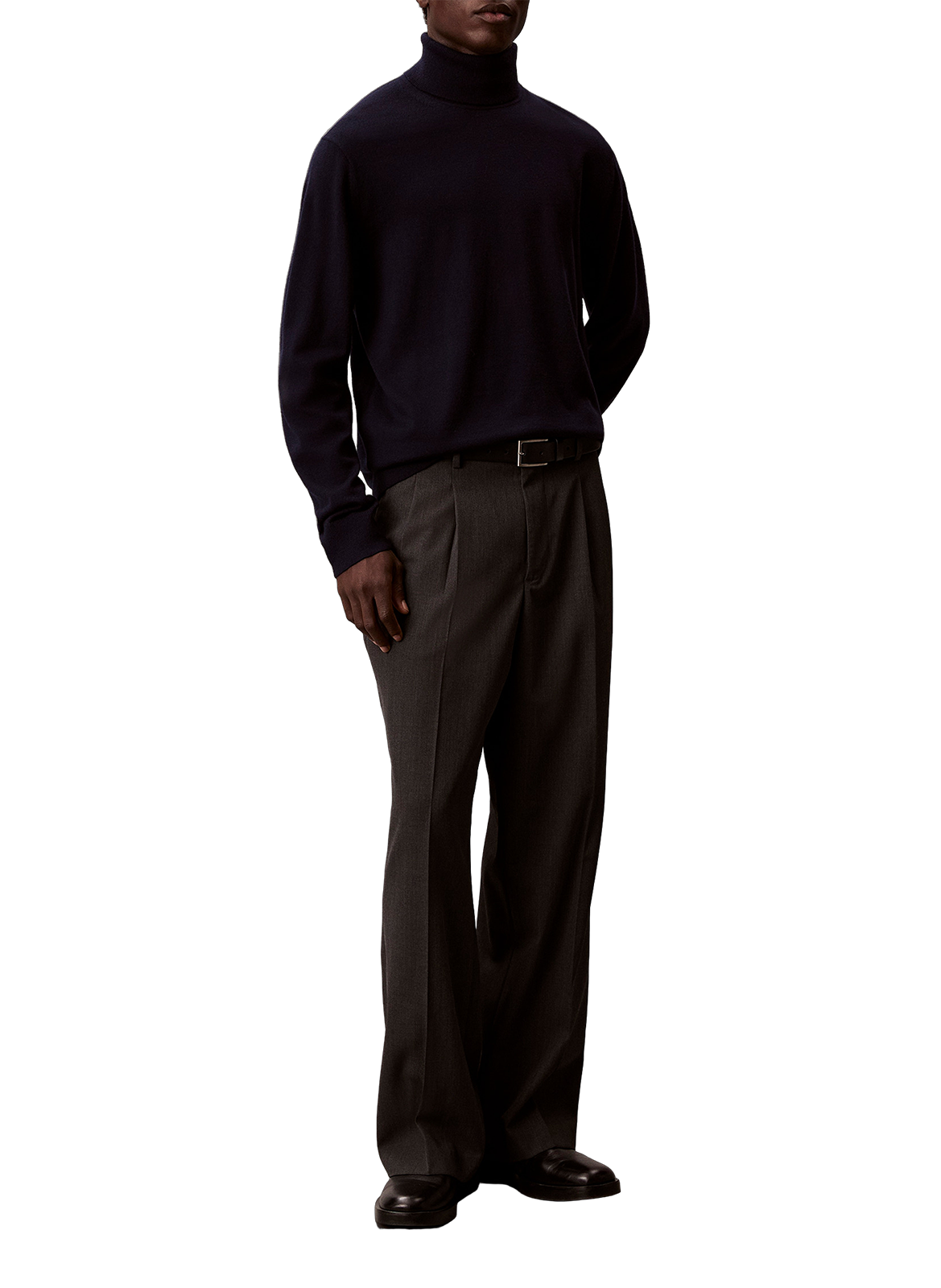 Pull à col roulé en laine mérinos CALVIN KLEIN Bleu