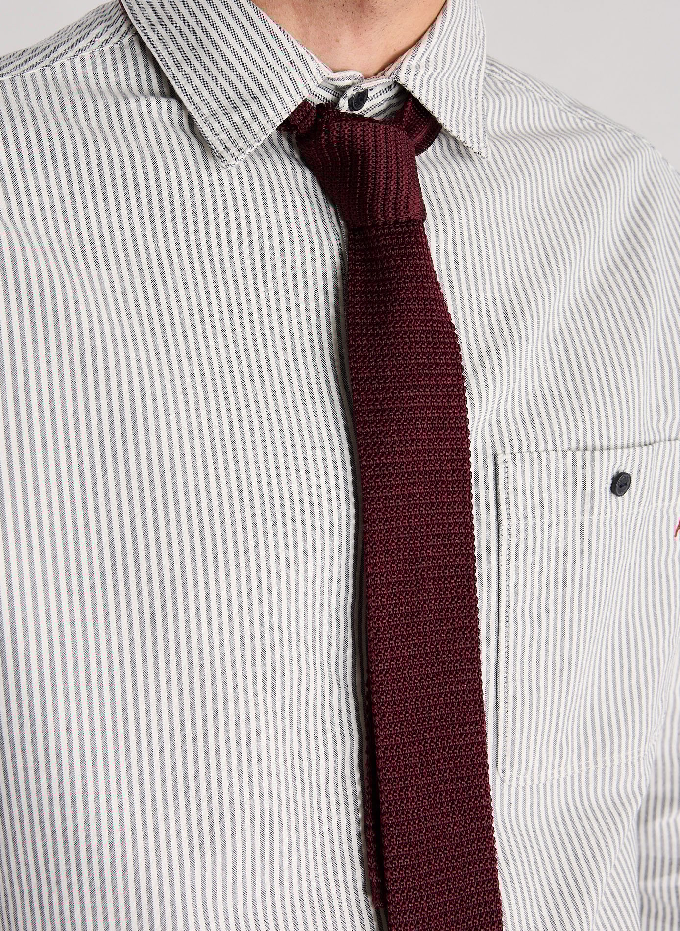 Straight knitted silk tie AU PRINTEMPS PARIS Red