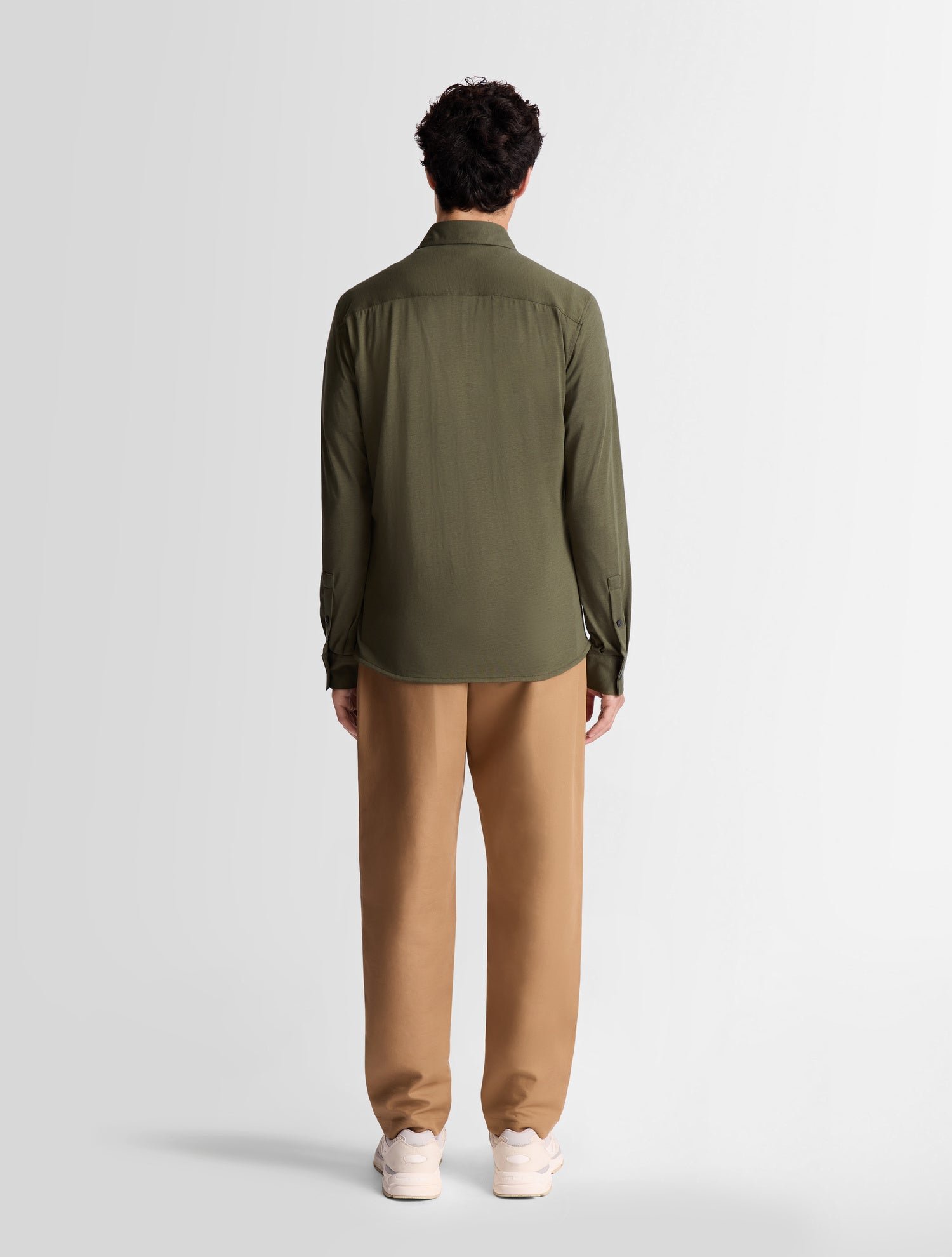 Chemise manches longues larson col chemise coupe ajustée Kaki