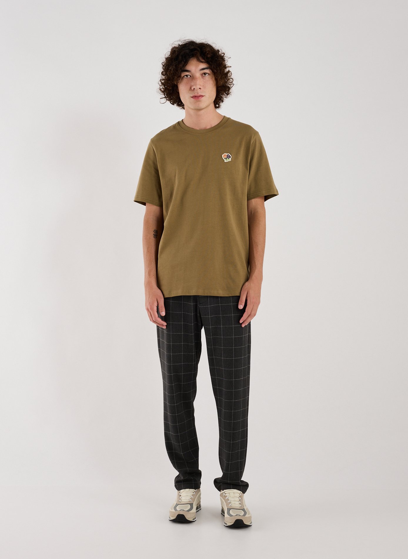 T-shirt droit brodé en coton LES DEUX Vert