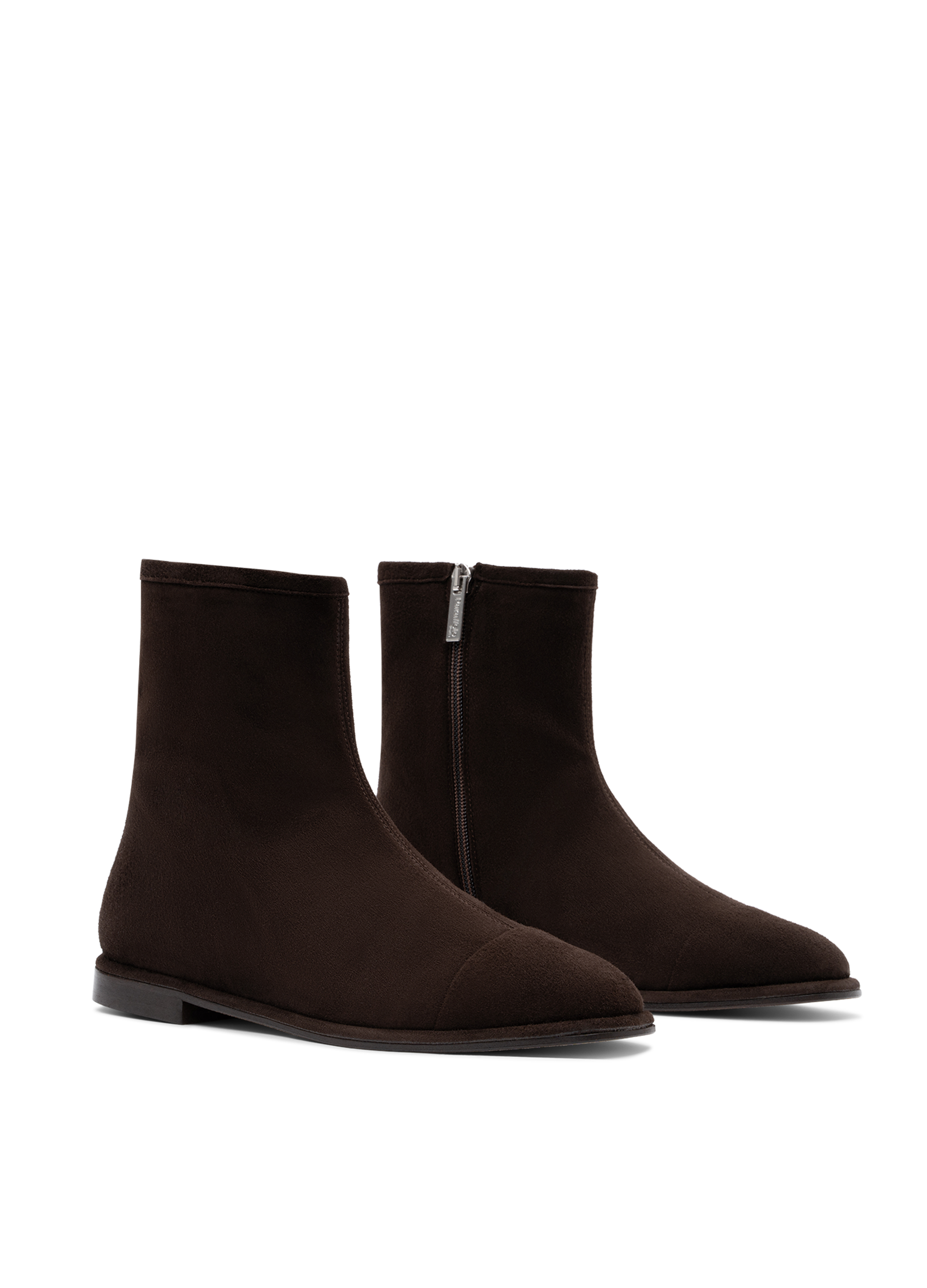 Bottines west en chevre velours PARALLELE Marron