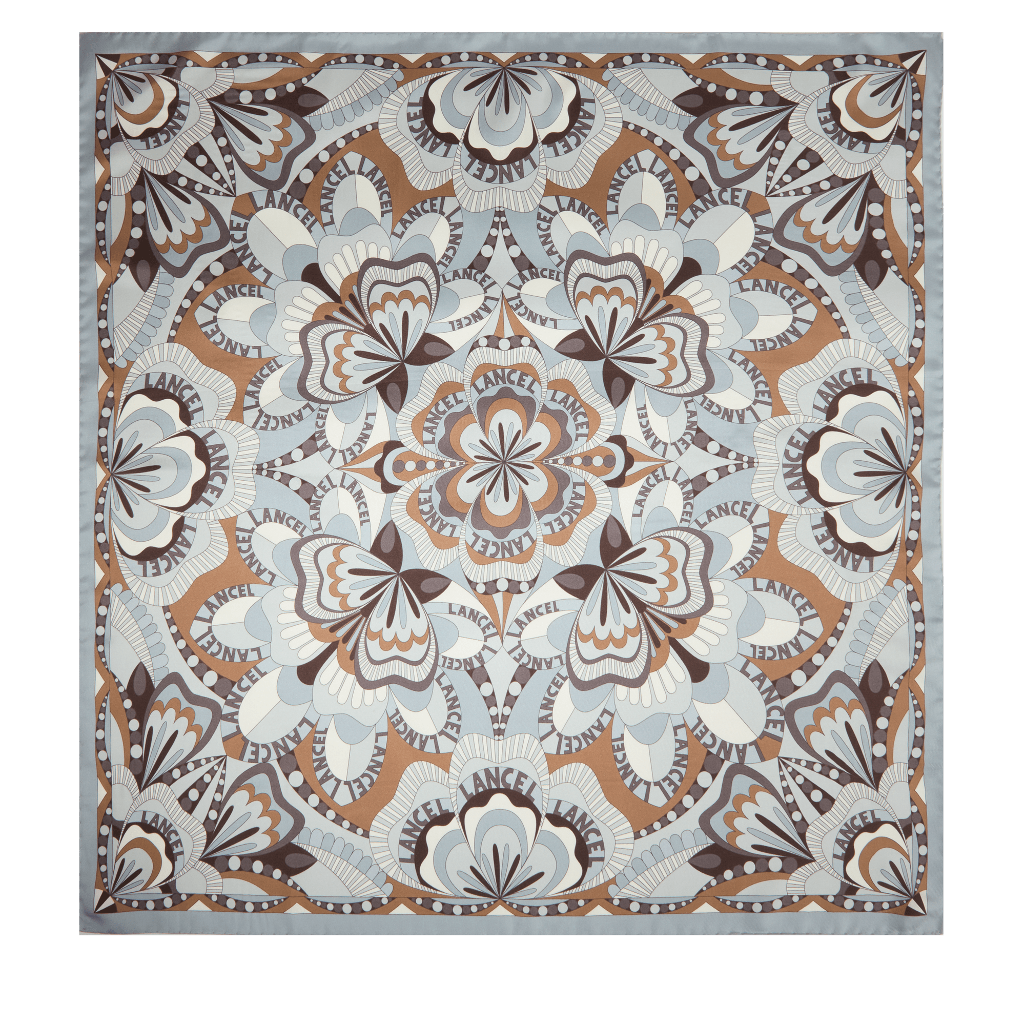 Carré de soie 90 motif floral de lancel en soie LANCEL Bleu