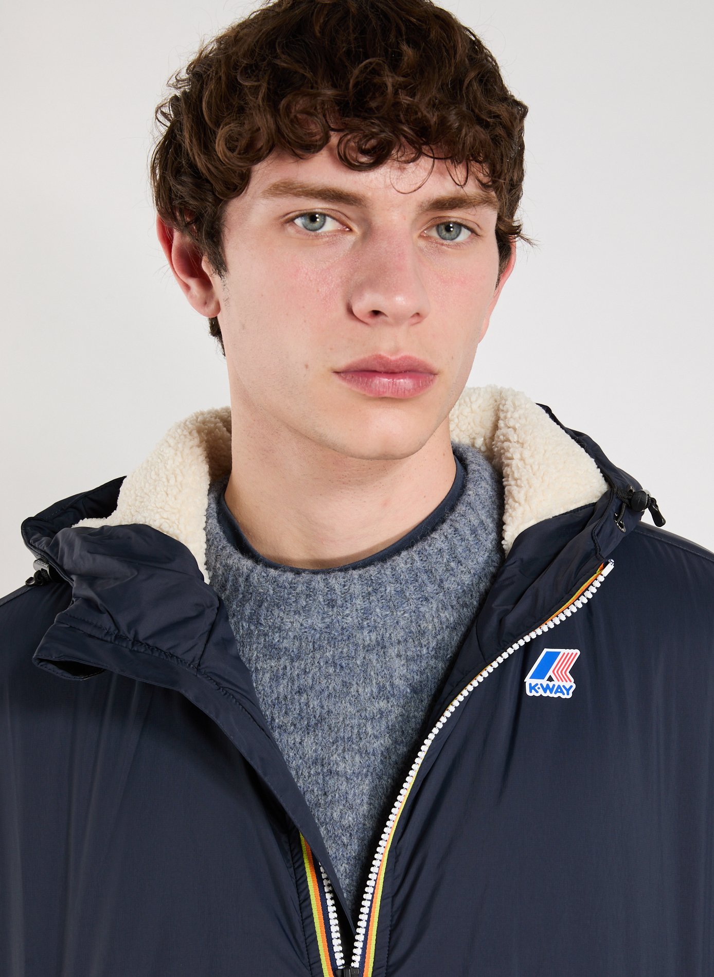 Mid-length hooded jacket K-WAY Blue