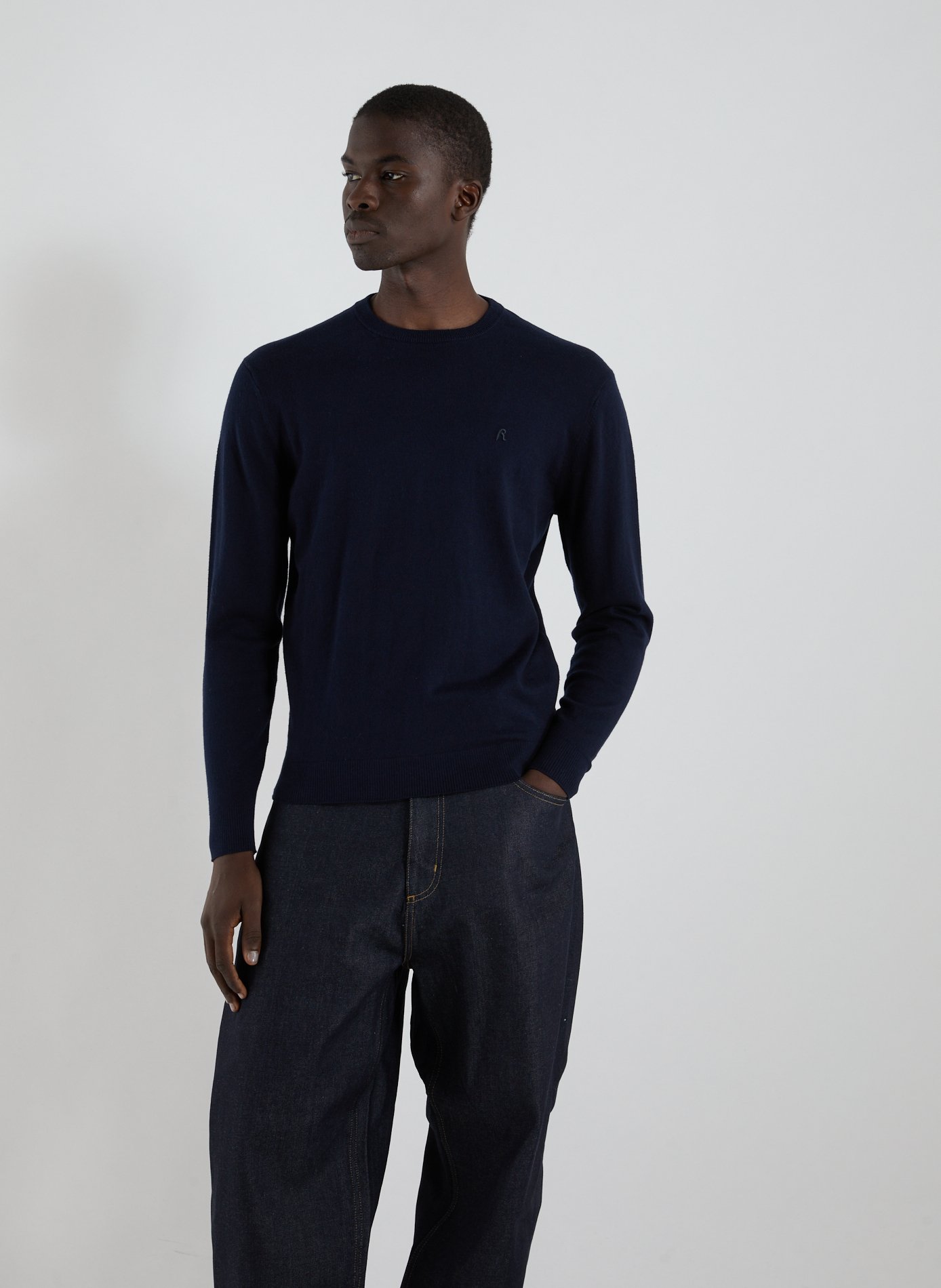 REPLAY Pull en coton et cachemire  Bleu