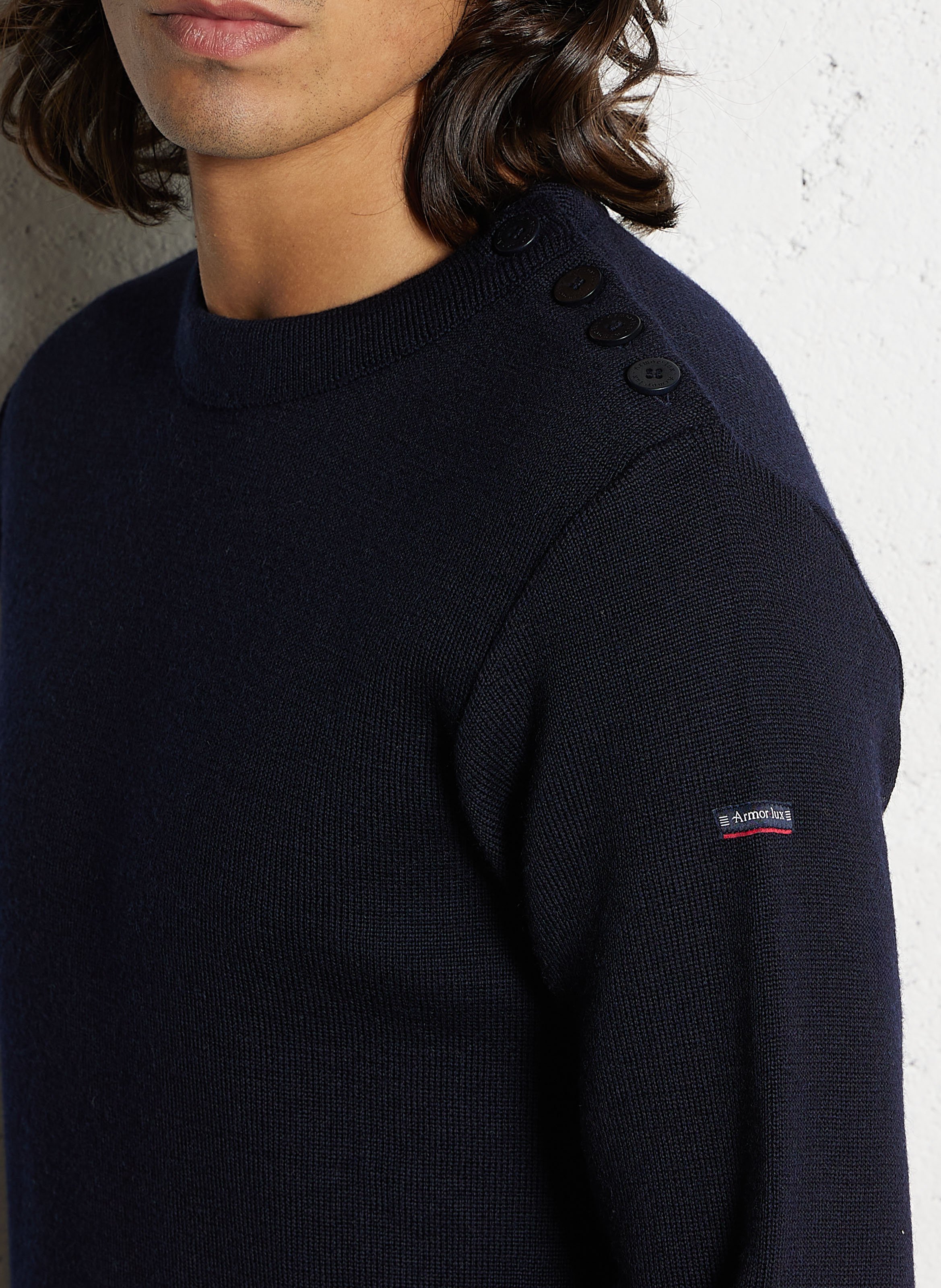 Pull droit col rond en laine gavrinis ARMOR-LUX Bleu