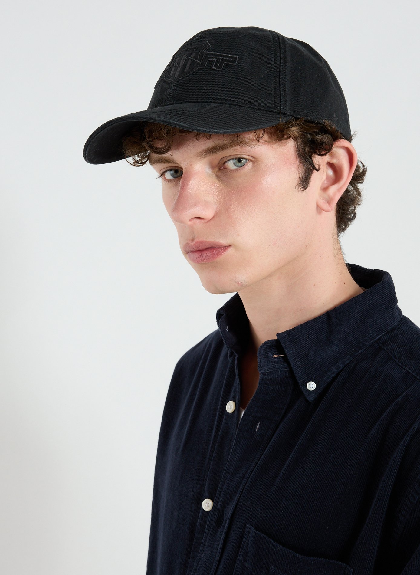 Embroidered cotton baseball cap GANT Black