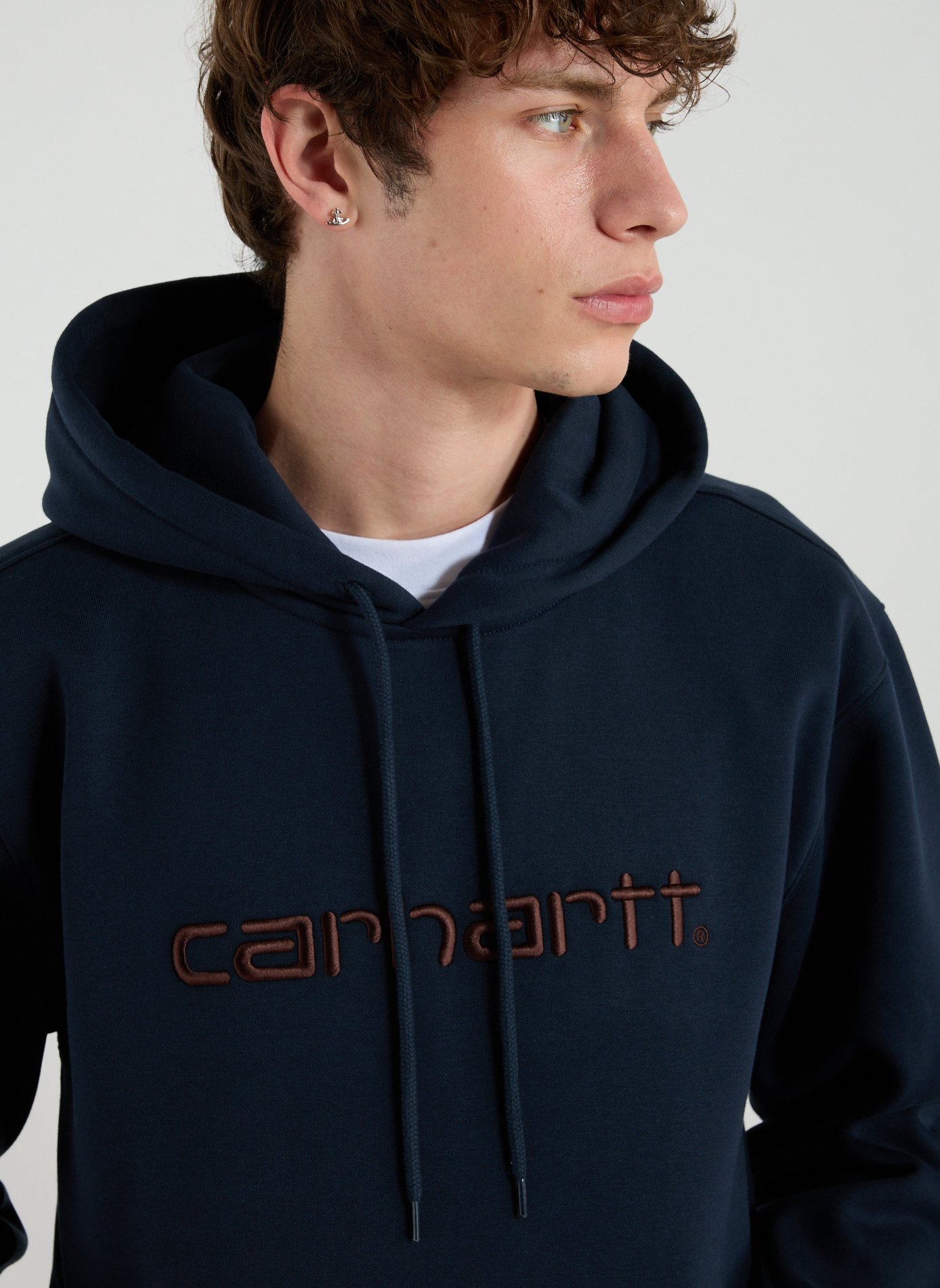 Oversized embroidered cotton sweatshirt CARHARTT WIP Blue