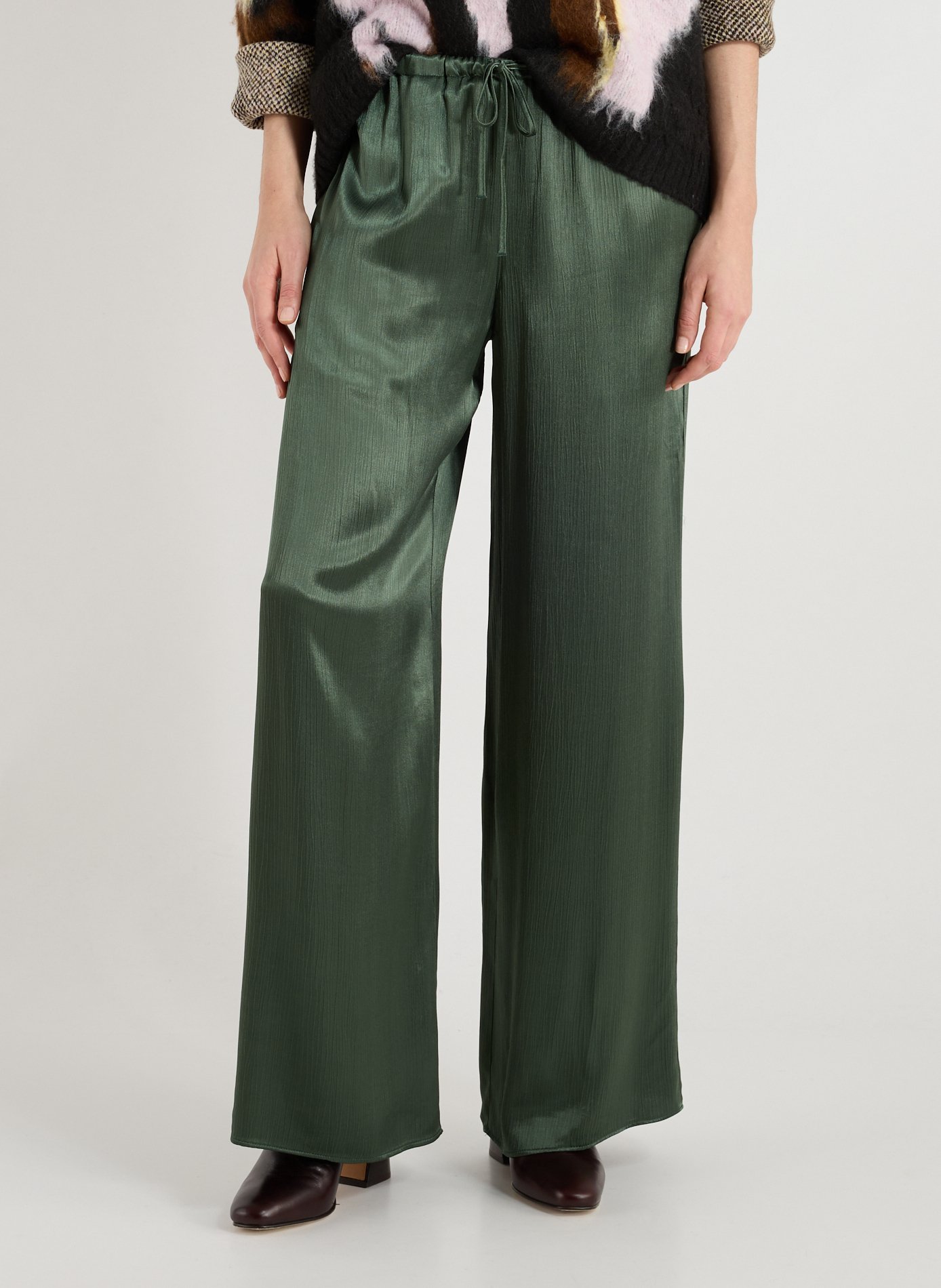 TOPSHOP Pantalon fluide satiné Vert