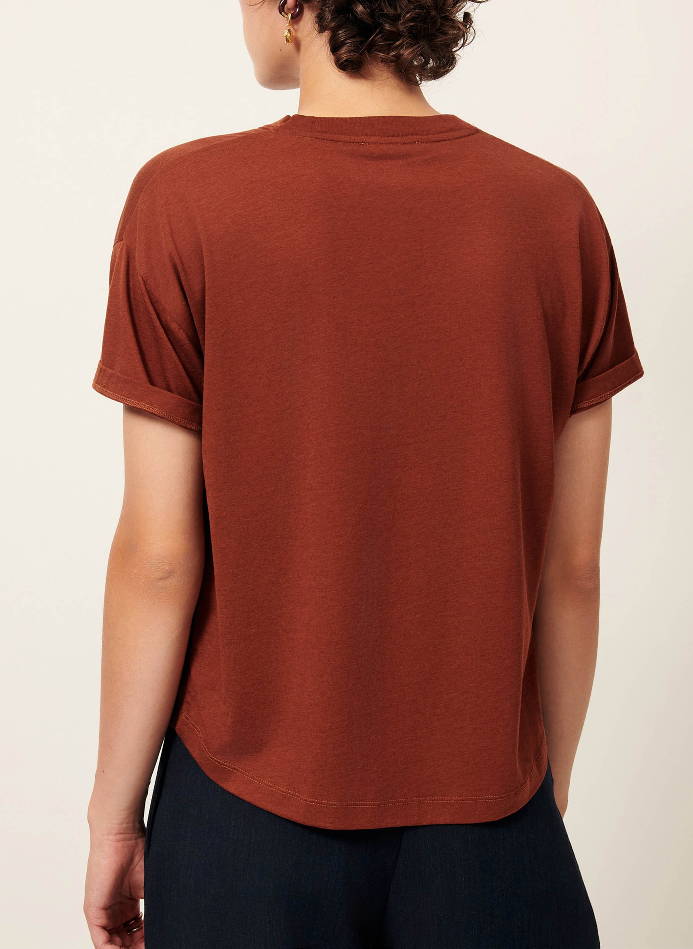 Tee-shirt oversize col rond too SESSUN Marron