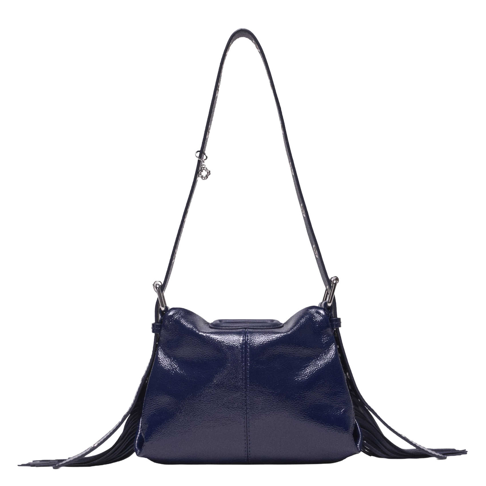 Sac bandoulière à franges en cuir miss m mini MAJE Beige